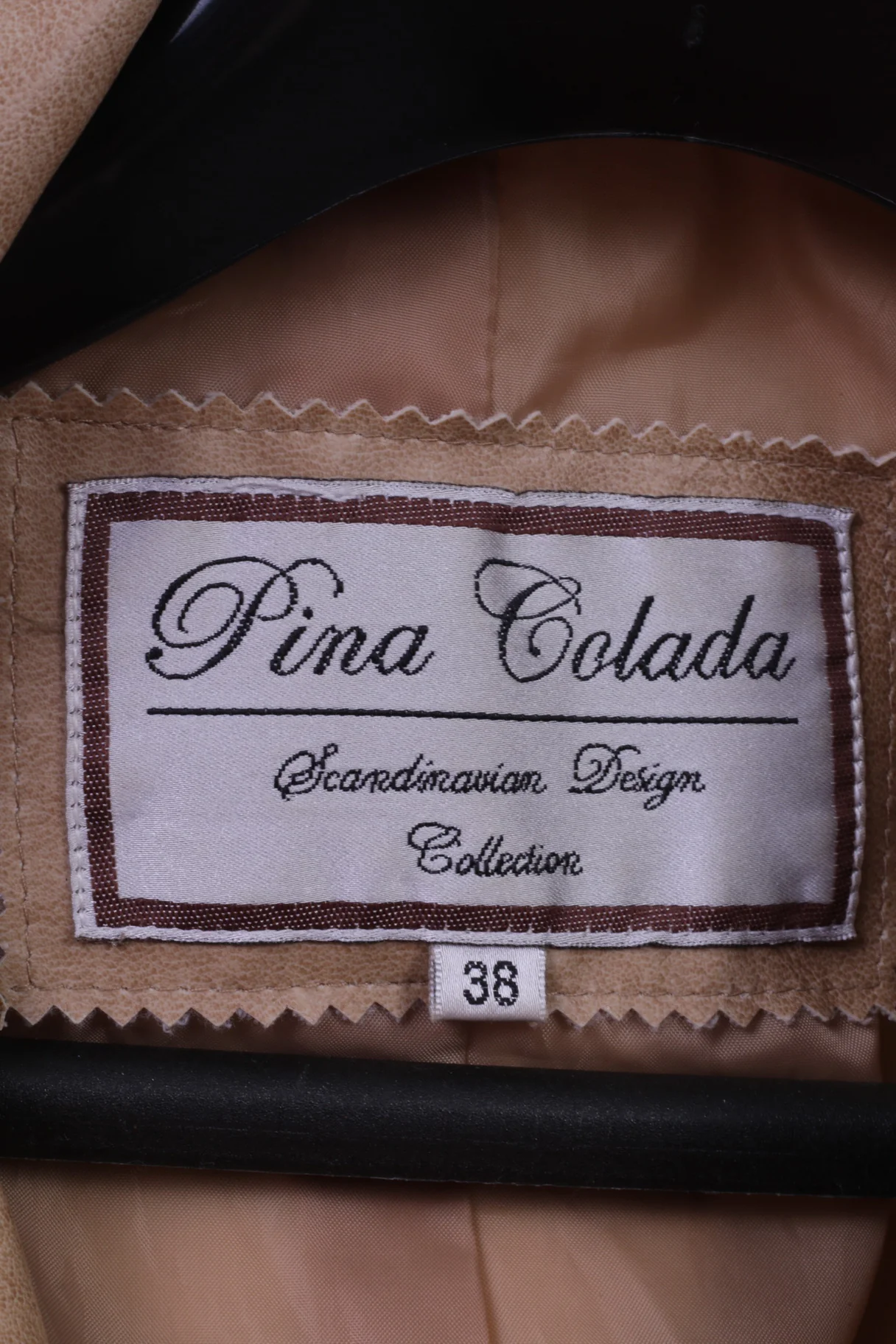 Pina Colada Womens 38 S Jacket Beige PVC Scandinavian Design Zip Up Top - Image 5