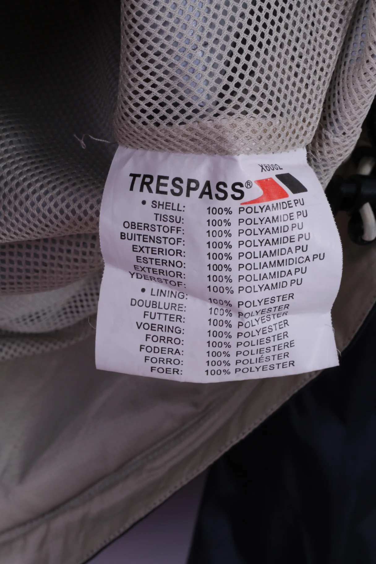 Trespass Womens L Jacket Navy Nylon Waterproof Adventure Outdoor Hooded Top - Image 4