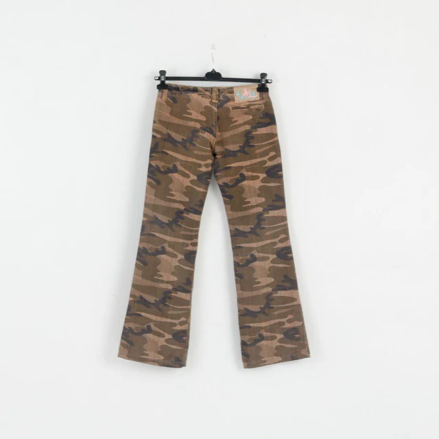 Mogul Womens 25 Trousers Brown Moro Camuflage Bootcut Leg Pants - Image 6
