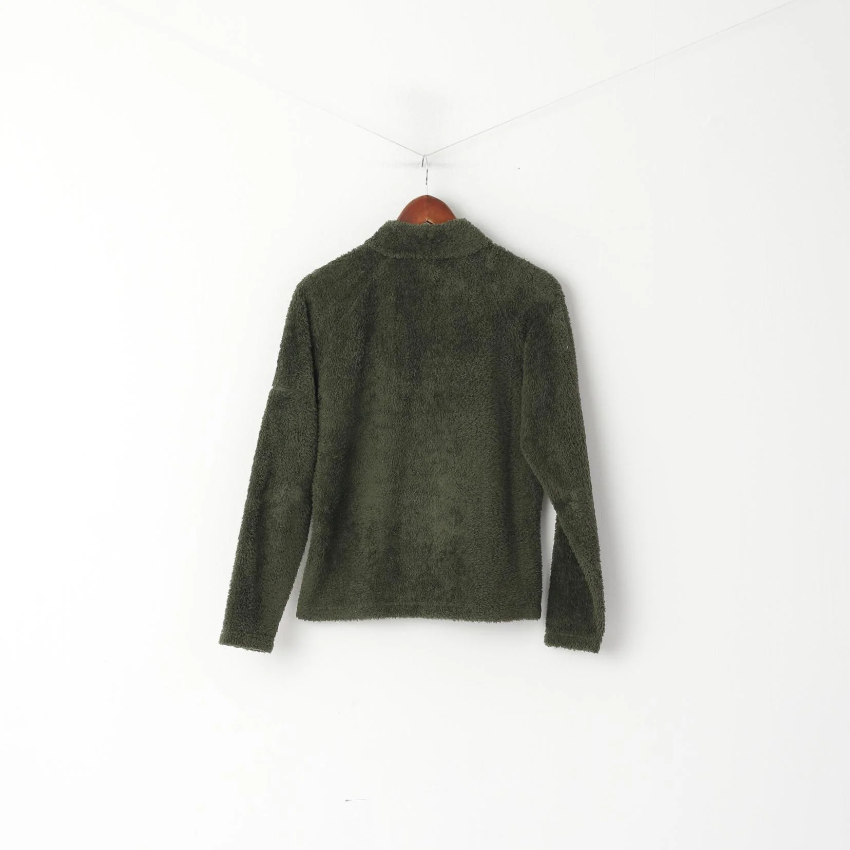 Columbia Women L (M) Fleece Top Green Sportswear Fuzzy Soft Full Zipper Top - Image 6