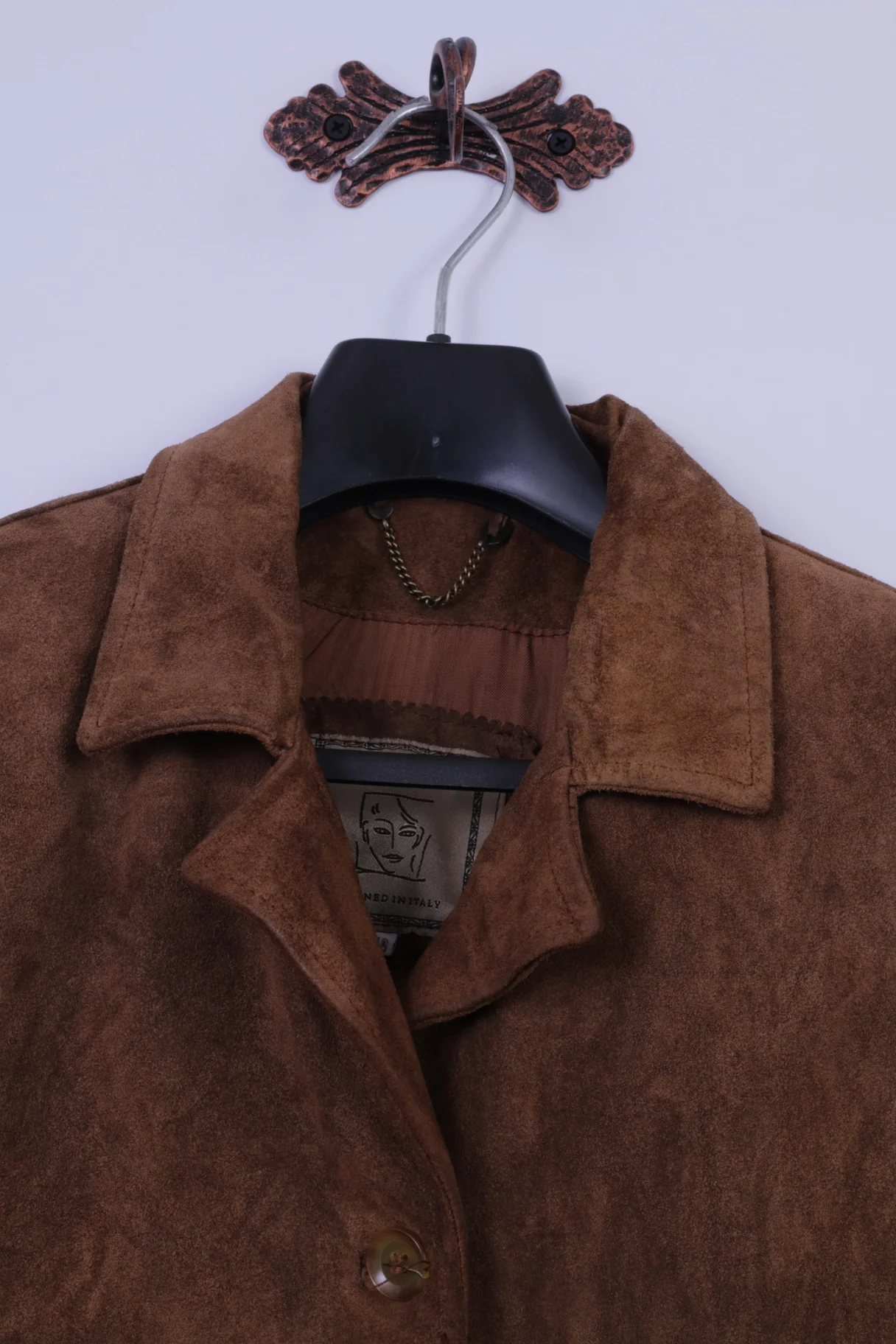 Privilegi Womens 48 XL Jacket Brown Vintage Leather Suede Designed in Italy Jacket - Image 2
