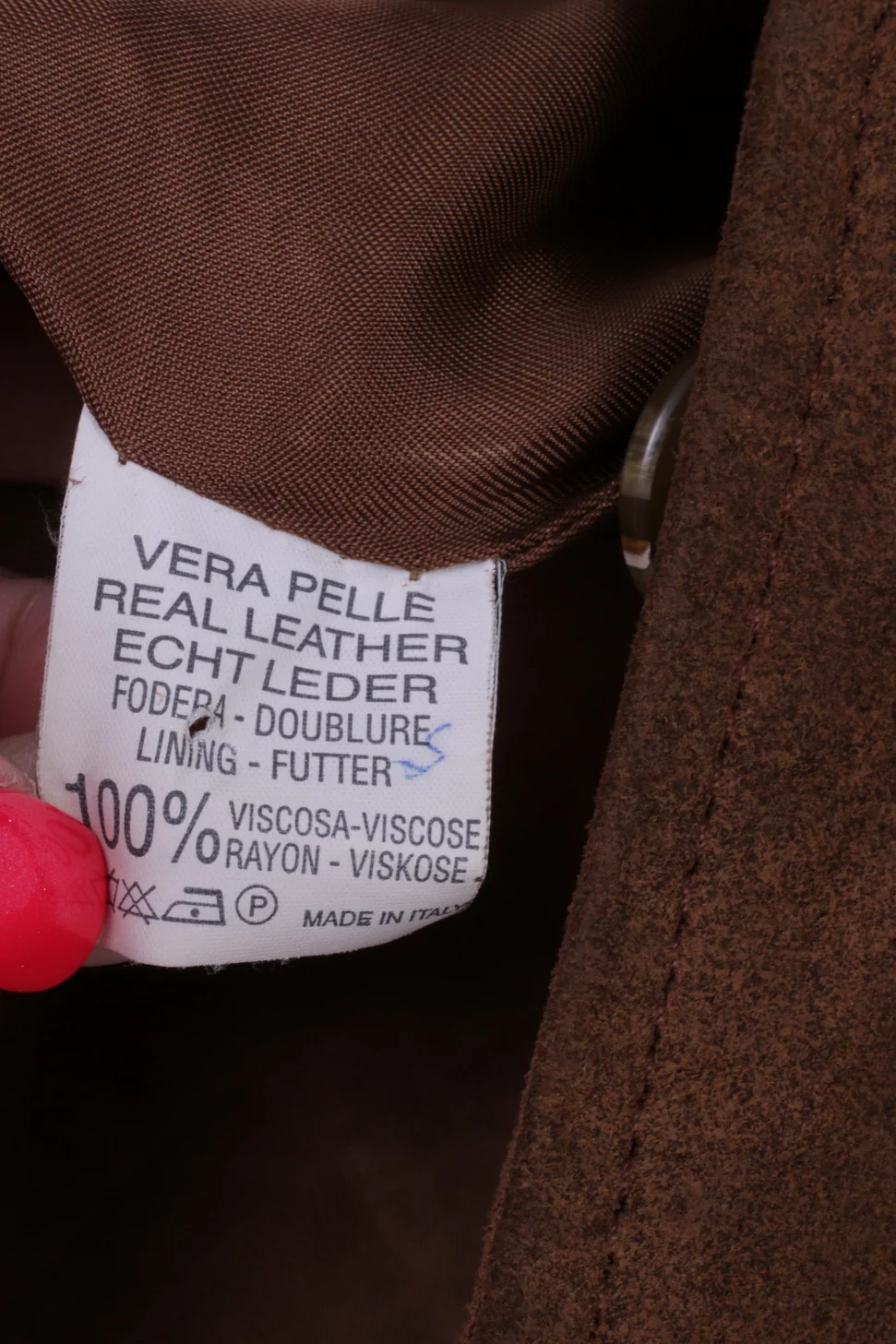 Privilegi Womens 48 XL Jacket Brown Vintage Leather Suede Designed in Italy Jacket - Image 6