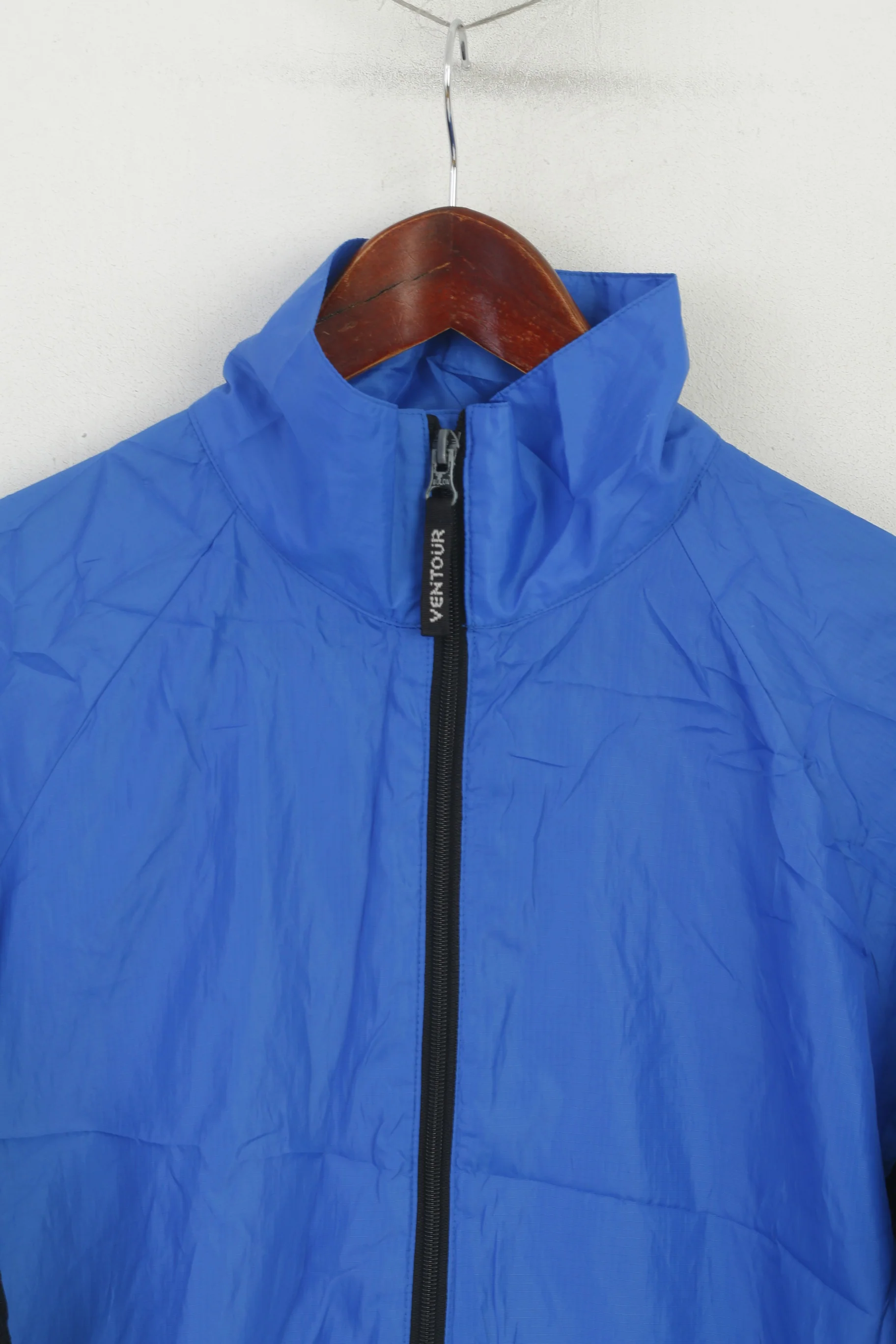 Ventour Men M Cycling Jacket Blue Bike Full Zipper Lightweight Windbreaker Top - Image 2