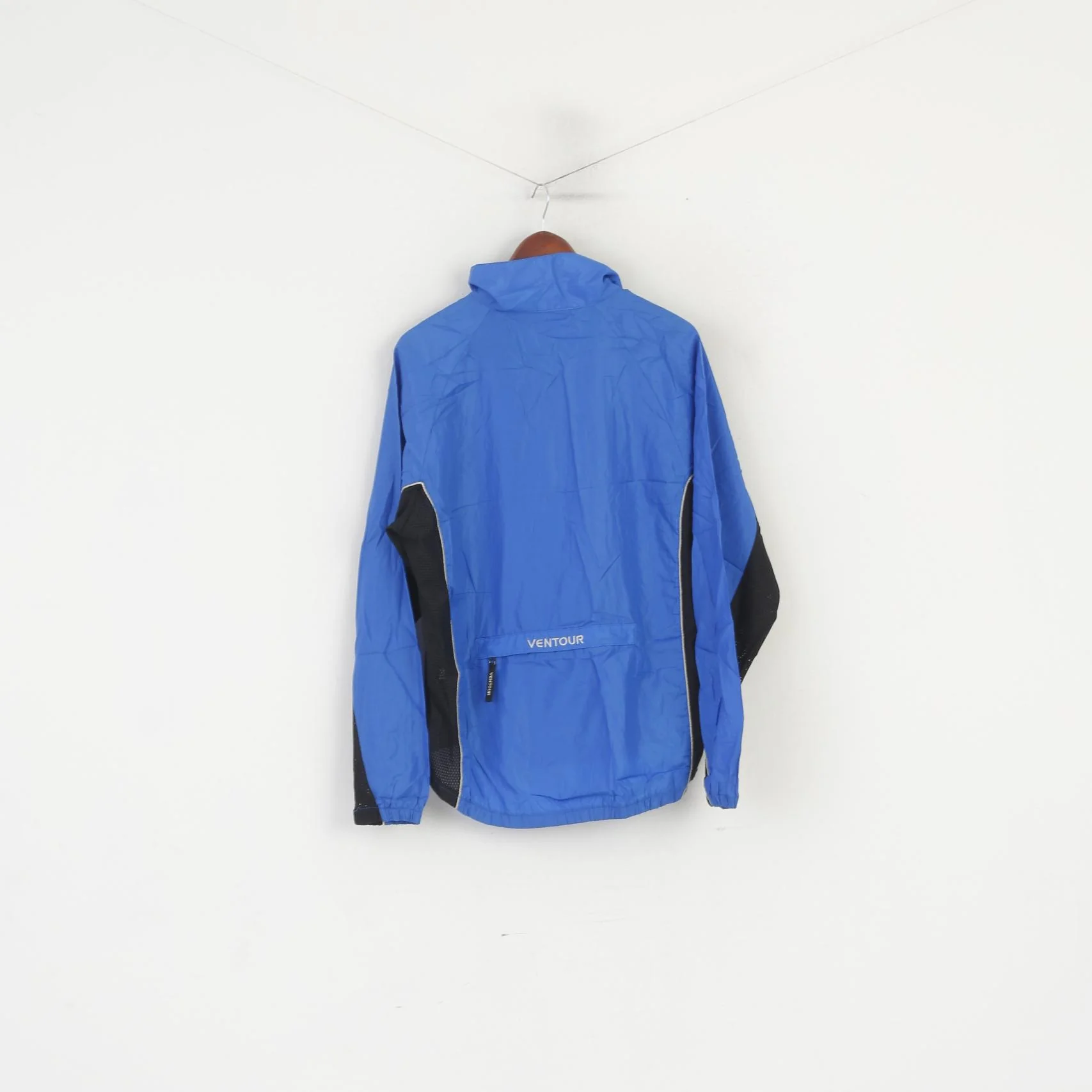Ventour Men M Cycling Jacket Blue Bike Full Zipper Lightweight Windbreaker Top - Image 6