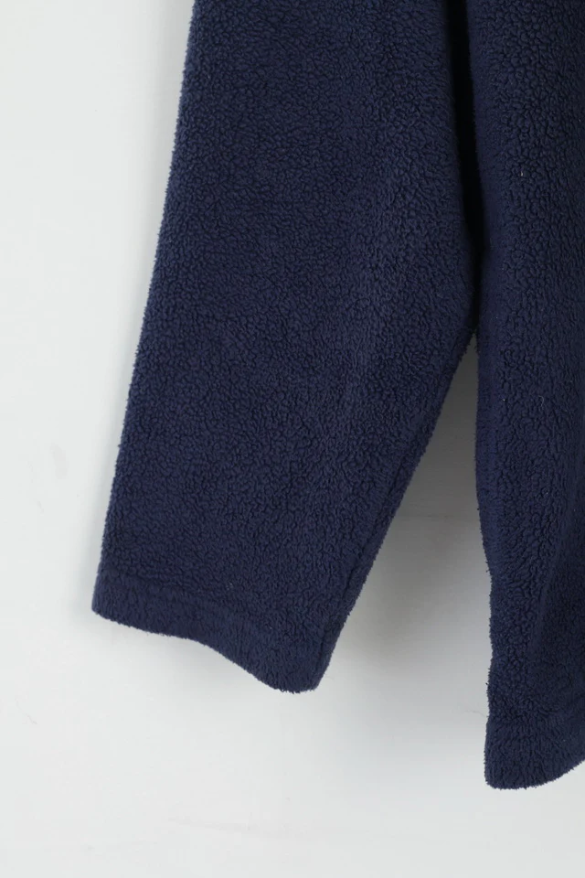 Thomas Burberry SPORT Mens L Fleece Top Navy Blue Vintage Sweatshirt Top - Image 3