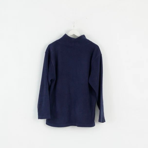 Thomas Burberry SPORT Mens L Fleece Top Navy Blue Vintage Sweatshirt Top - Image 8