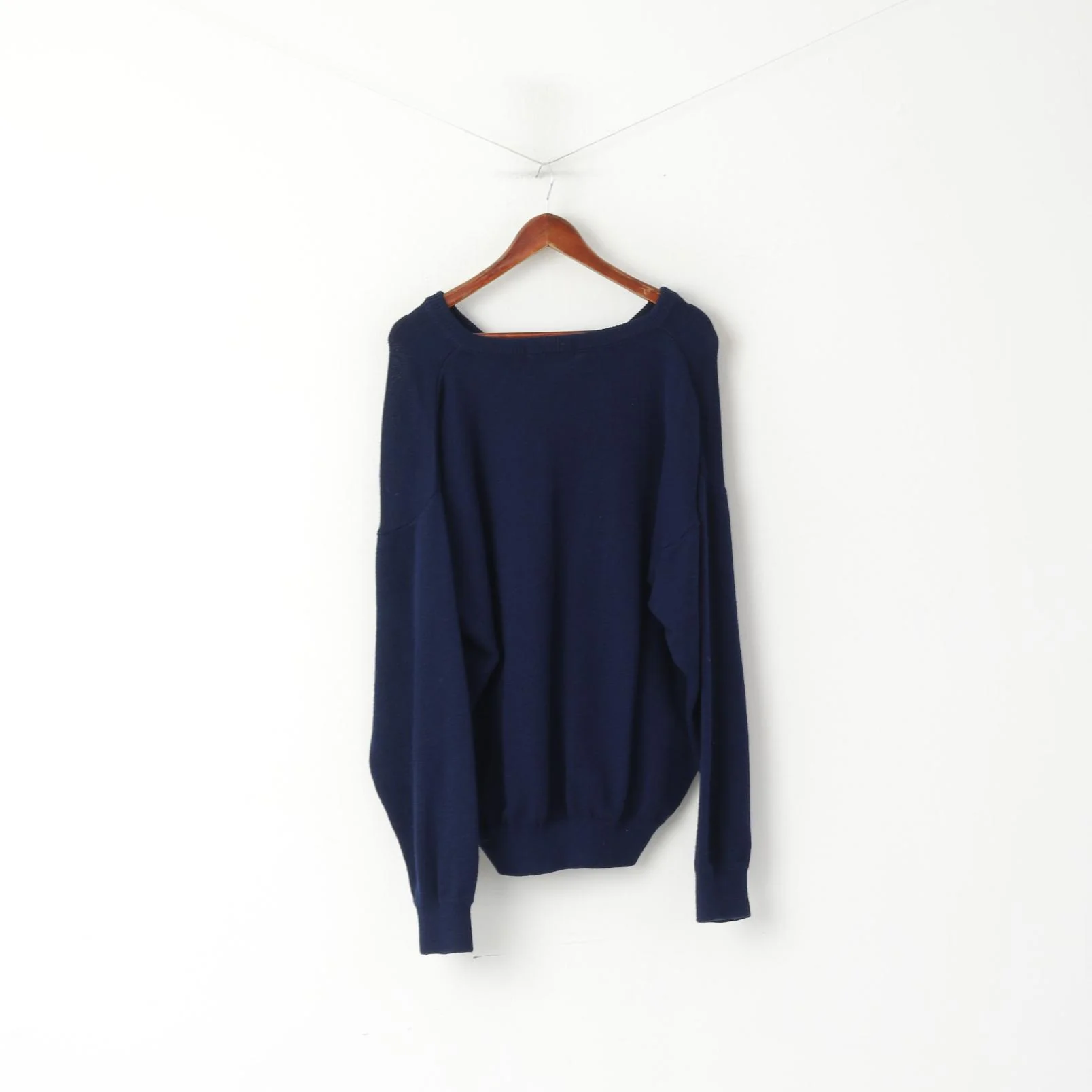 Glenn Stuart Of Ireland Men 48 M Jumper Navy Wool Old Wesley R.F.C Vintage Sweater - Image 5