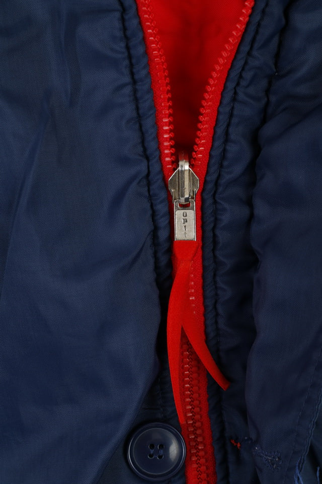 Helly Hansen Mens M Jacket Navy Red Double Sided Sailing Padded Hidden Hood - Image 4