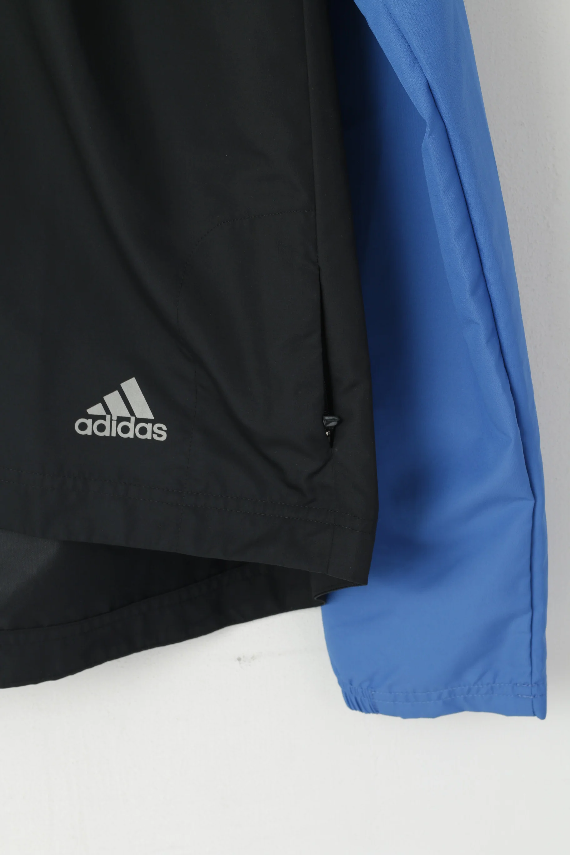 Adidas Men L Jacket Blue Run Removable Sleeves Reflective Activewear Top - Image 3