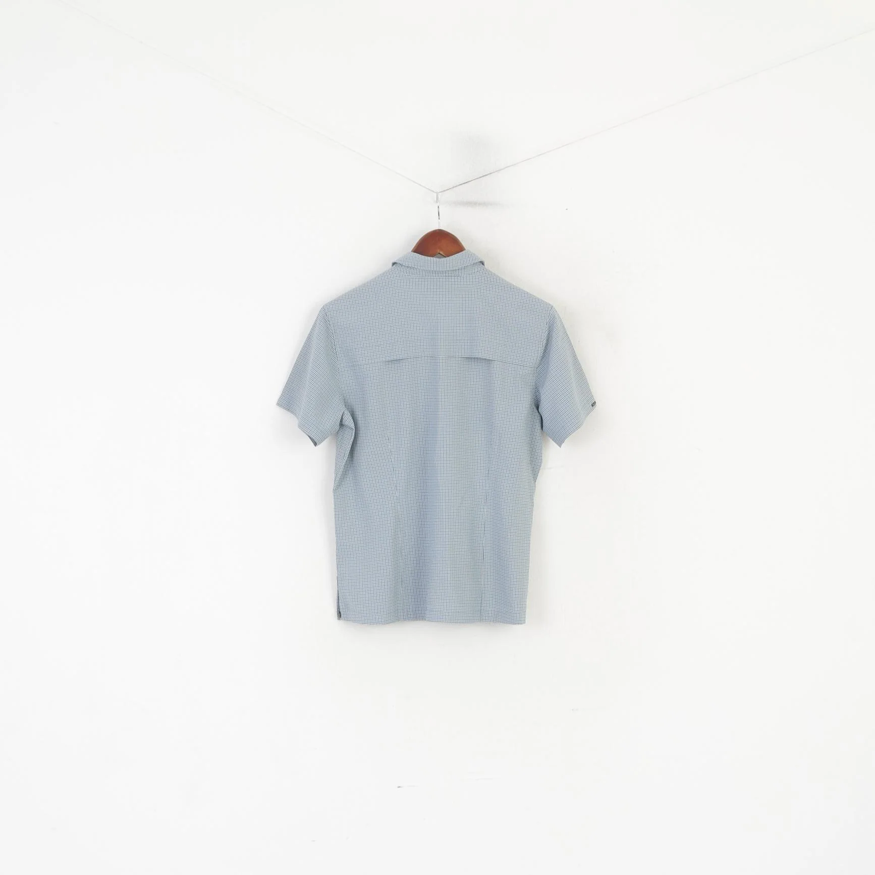 Jack Wolfskin Women M Casual Shirt Blue Check Vintage Outdoor Sport Top - Image 5