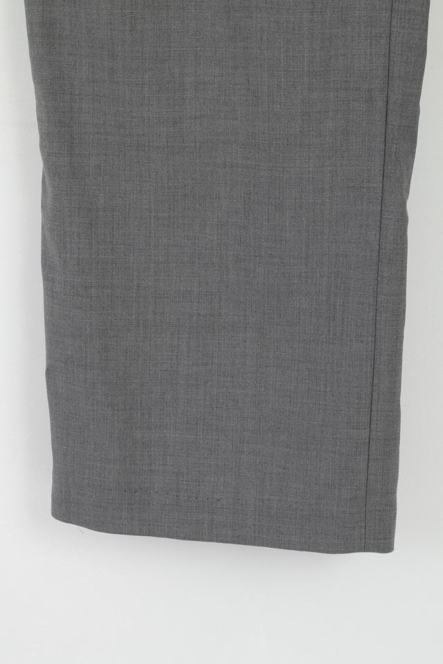 Linear Mens 3XL Trousers Grey Wool Classic Elegant Plus Size Pants - Image 2