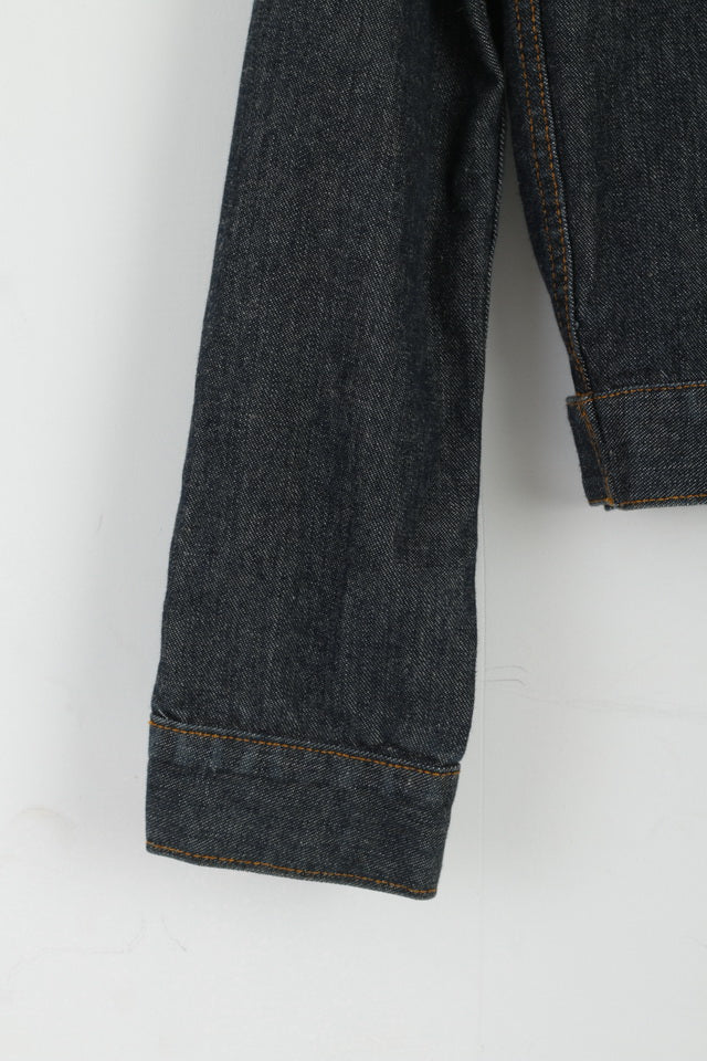 DKNY Jeans Women M Jacket Navy Denim Cotton Classic Jean Top - Image 2