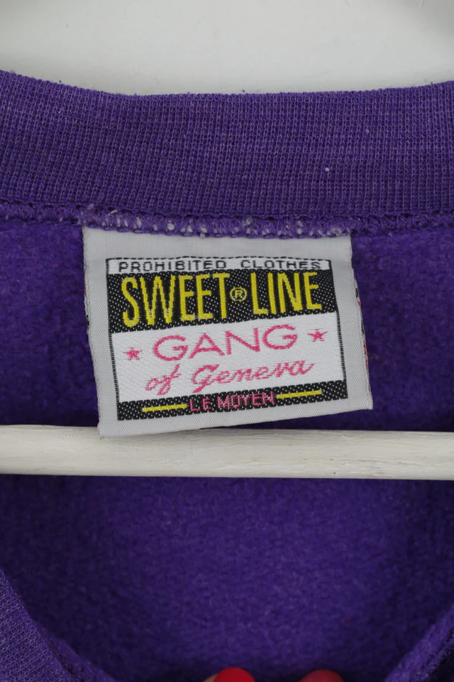 Sweet Line Gang Of Geneva Women M Sweatshirt Purple Vintage Graphic Davos Switzerland Top - Image 4