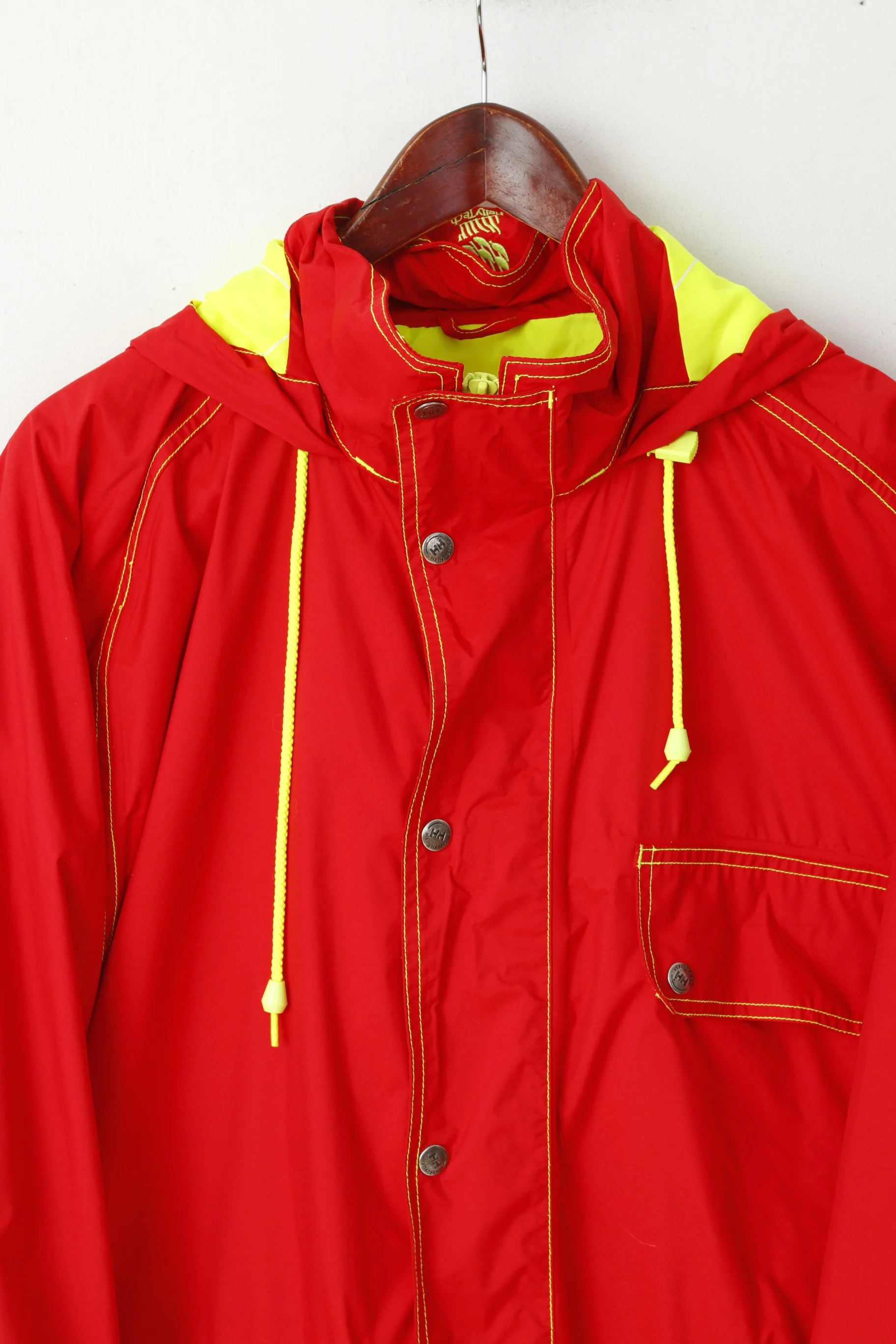Helly Hansen Men L Jacket Red Outdoor Hooded Parka Full Zipper Sailing Top - Image 2