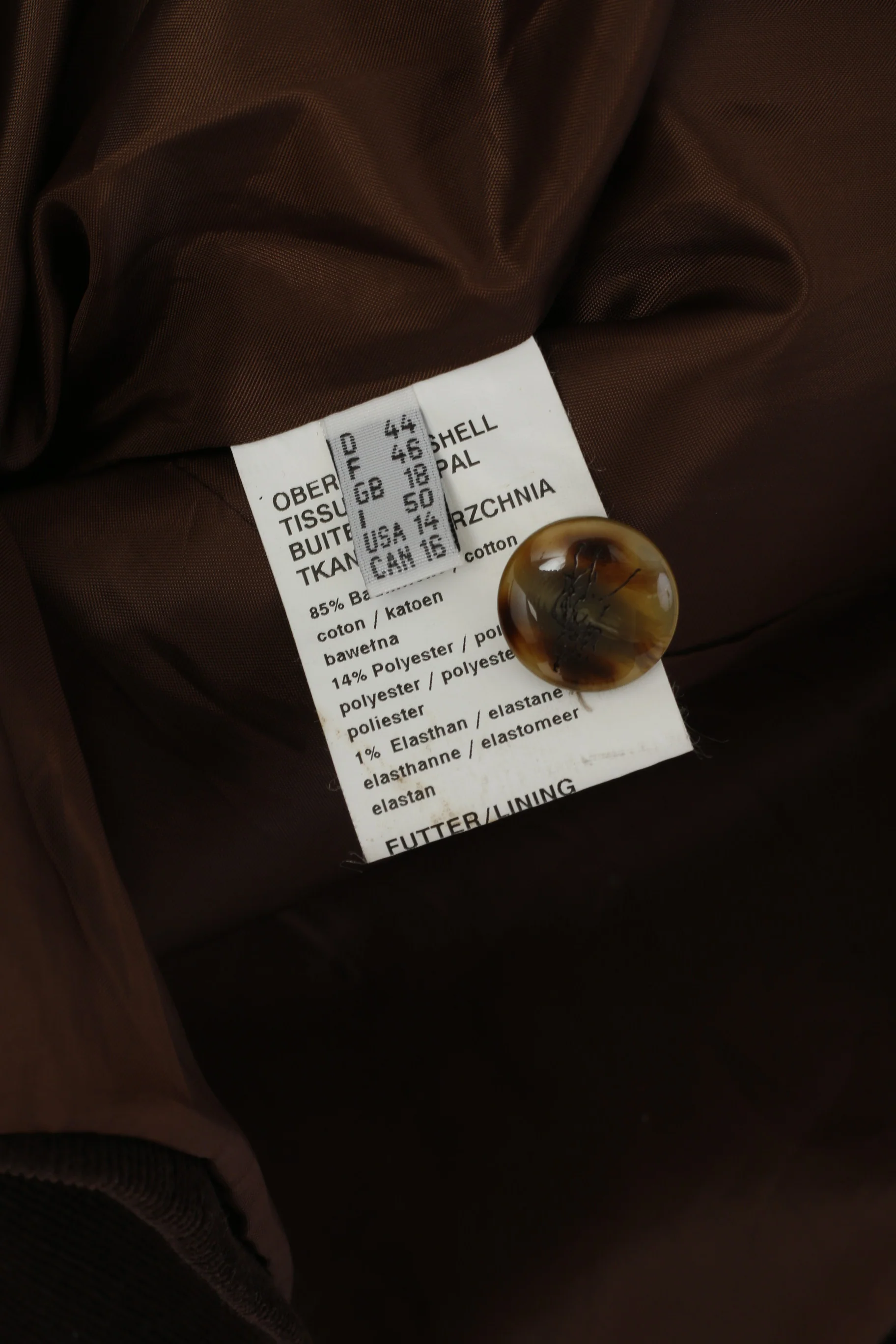 Marcona Women 18 44 XL Blazer Brown Cotton Corduroy Classic Jacket - Image 5