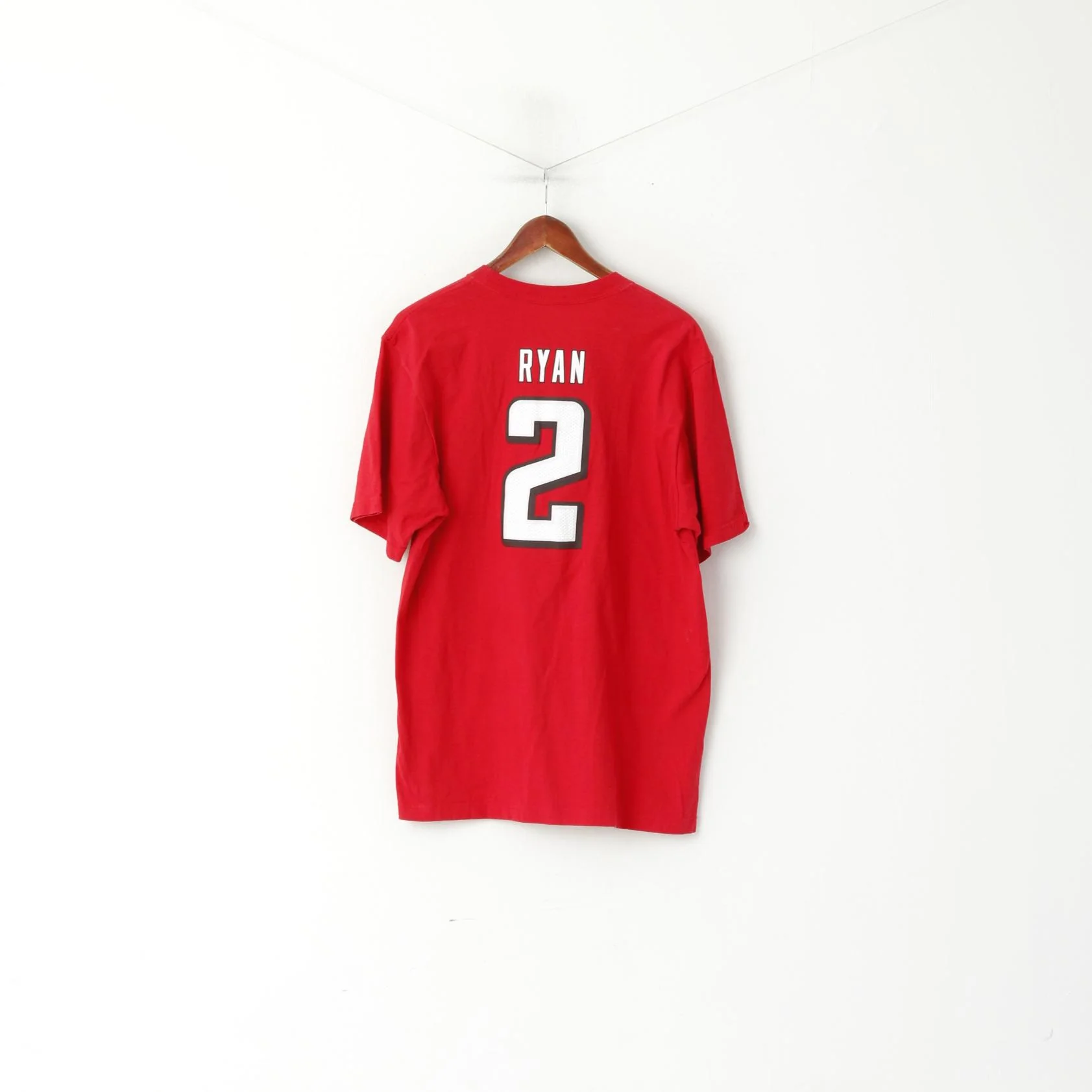 Reebok Men XL T- Shirt Red Cotton Atlanta Falcons #2 Ryan Football Vintage Top - Image 5