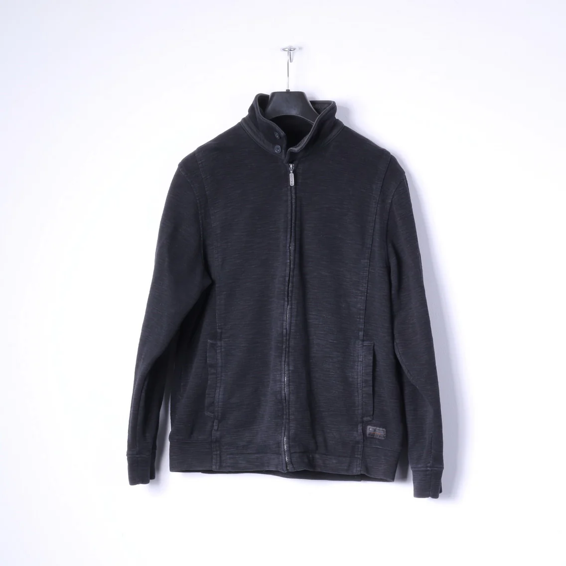Ben Sherman Mens XL Sweatshirt Black Cotton Full Zip Casual Top
