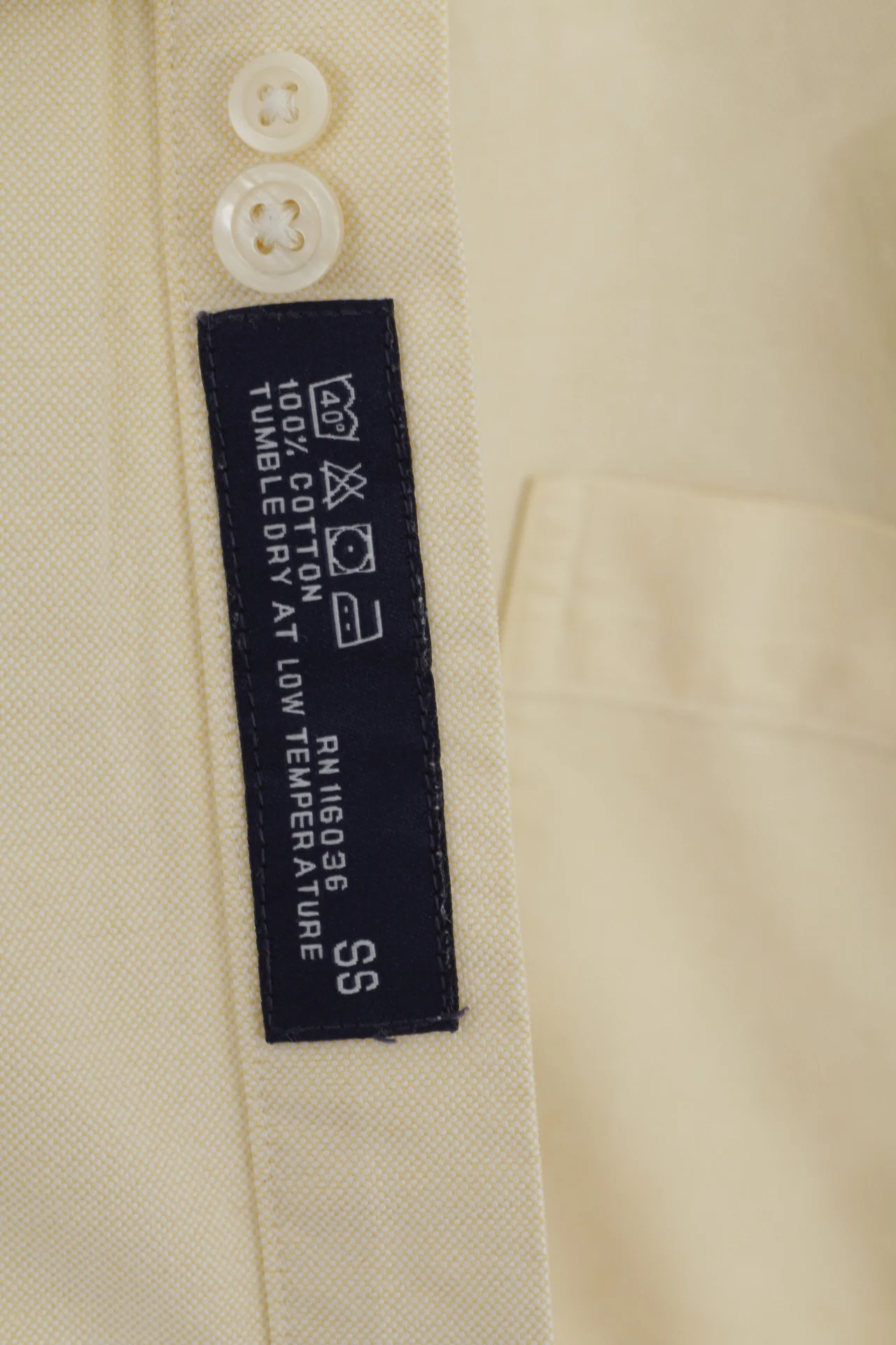 Charles Tyrwhitt Men L (XL) Casual Shirt Yellow Classic Fit Long Sleeve Cotton Top - Image 5