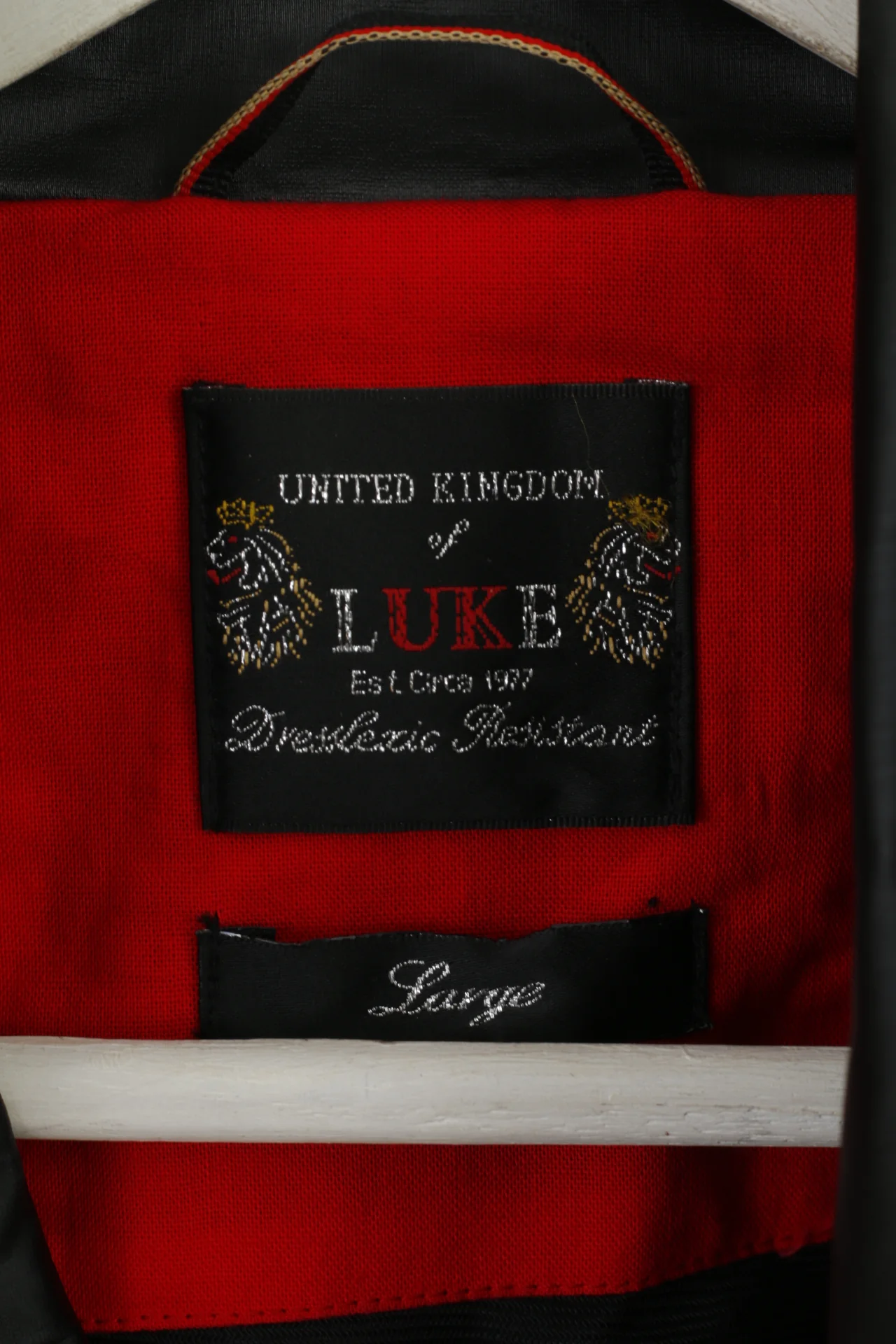Luke 1977 Men L (M) Jacket Black Nylon Waterproof Classic Lightweight Top - Image 5