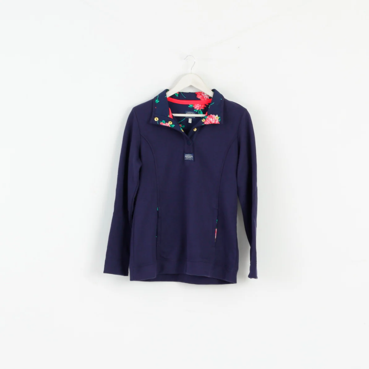Joules Women 12 M Sweatshirt Navy Cotton Floral S Beachy Pullover Top