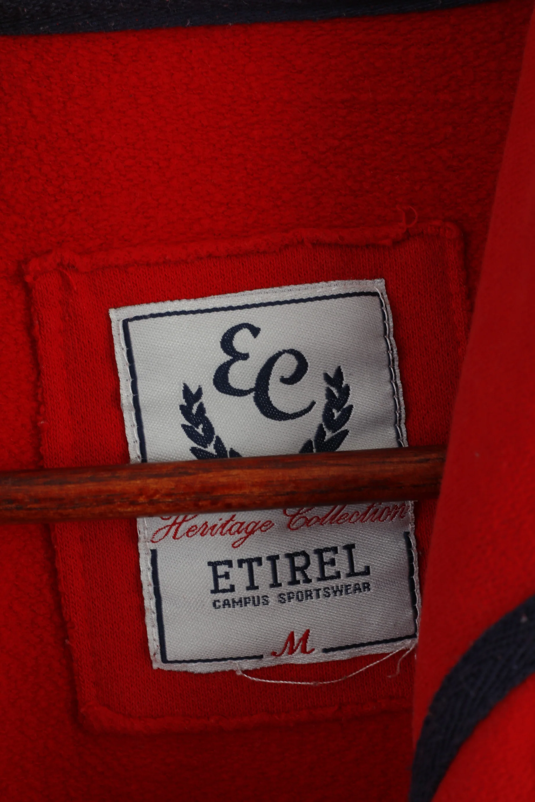 Etirel Women M Sweatshirt Red Cotton Heritage Campus Sportswear Hooded Top - Image 4