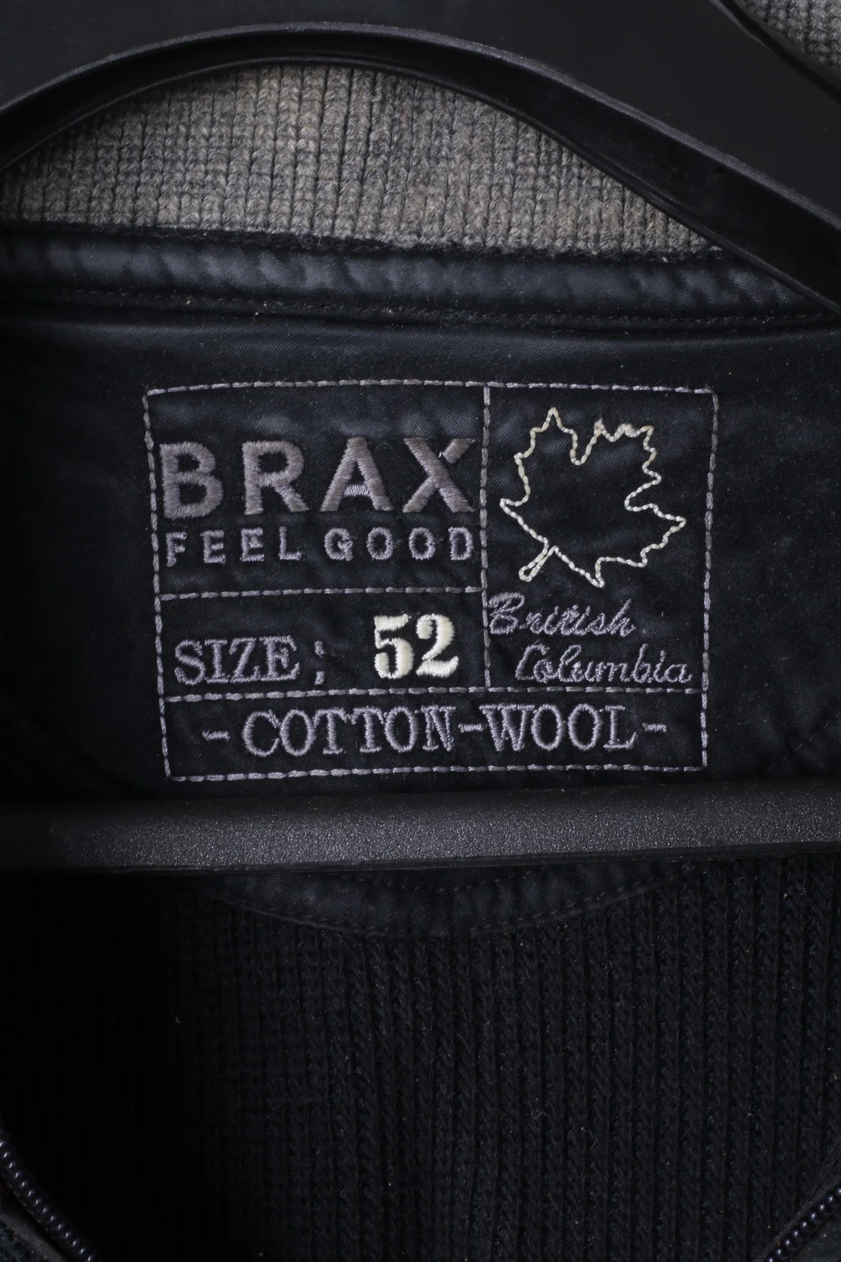 BRAX Mens 52 L Jumper Black Striped Zip Neck Wool Cotton Blend Sweater - Image 5