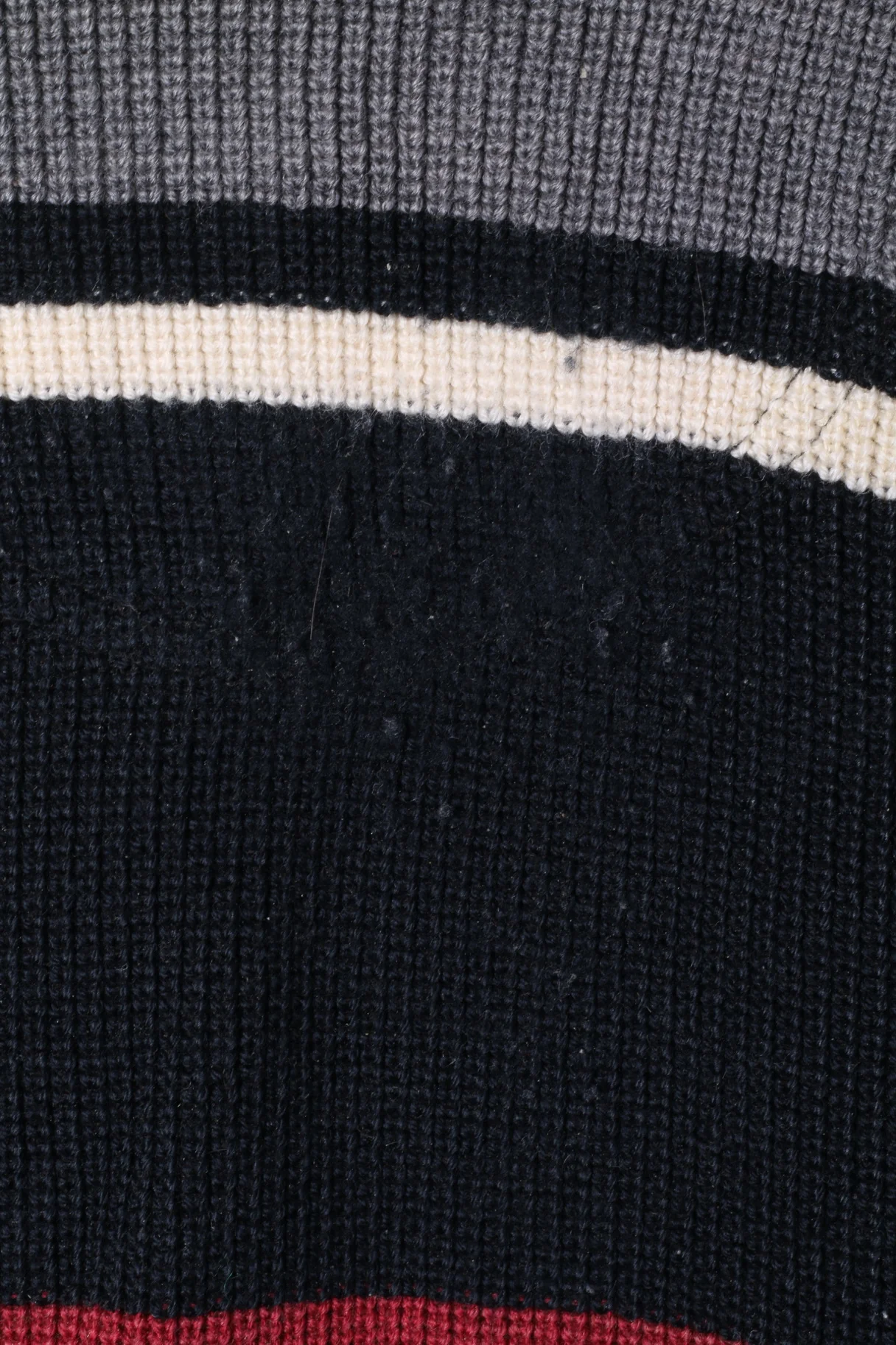 BRAX Mens 52 L Jumper Black Striped Zip Neck Wool Cotton Blend Sweater - Image 7