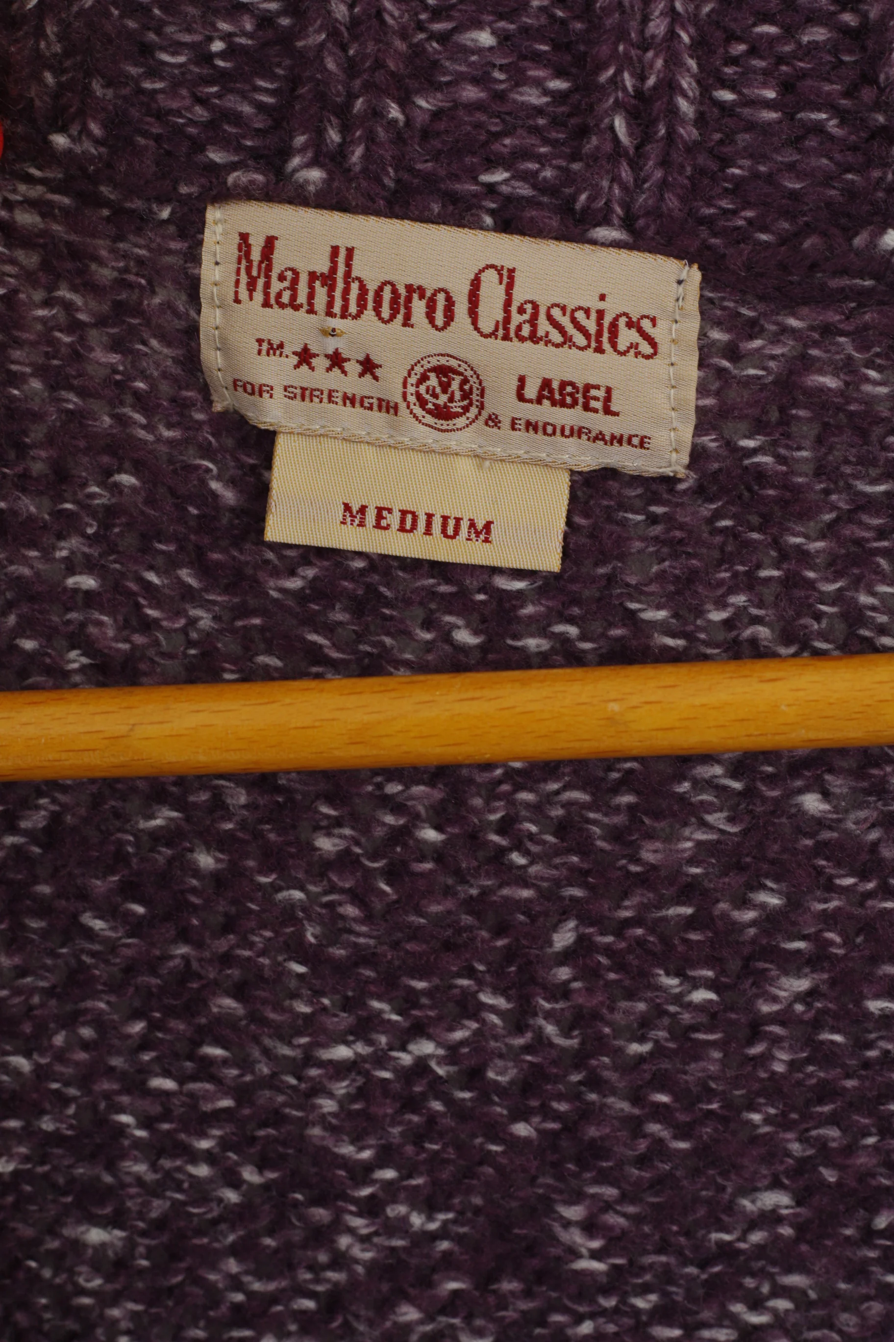 Marlboro Classics Women M Jumper Purple V Neck Wool Acrylic Blend Sweater - Image 4