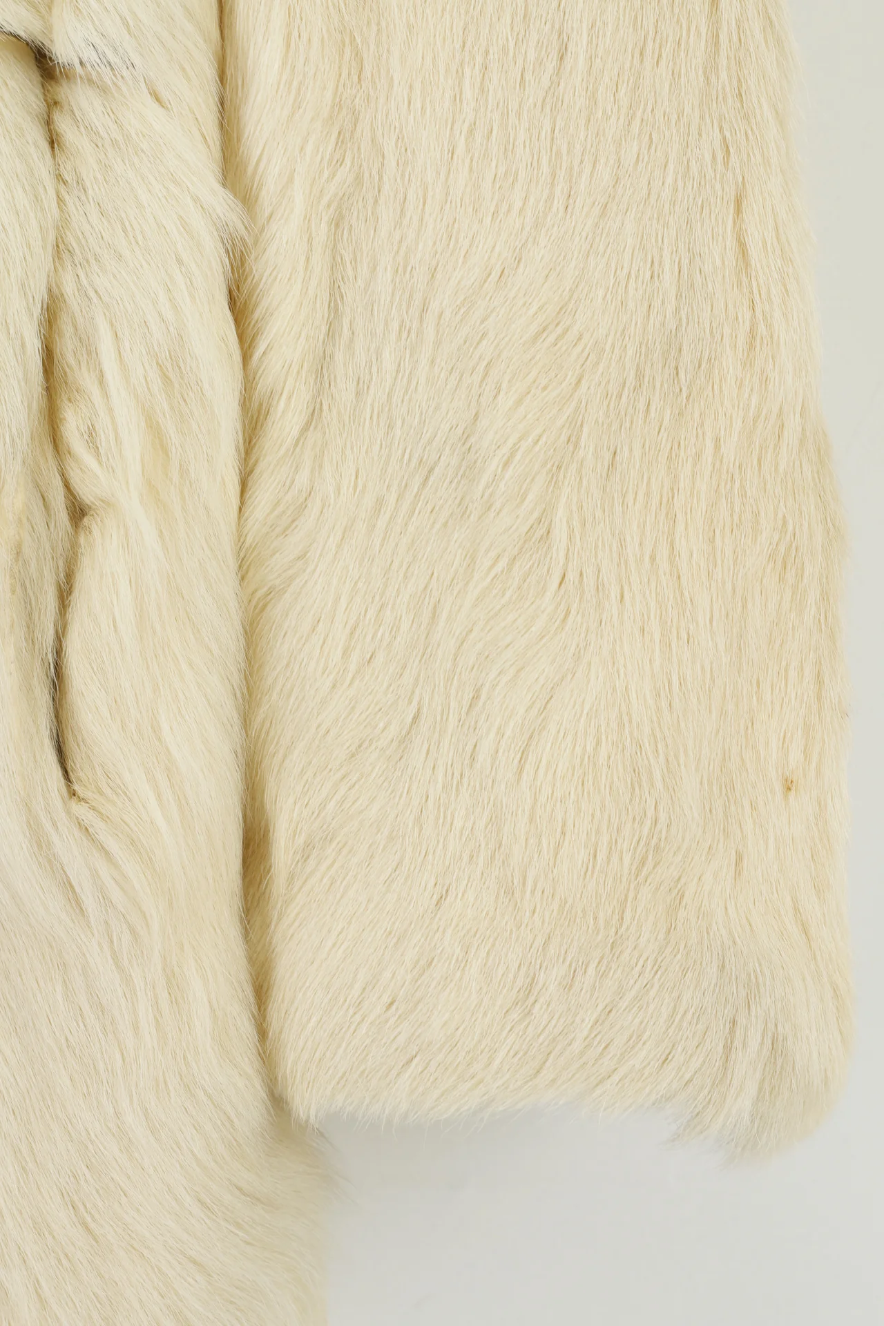 Retro Women S Jacket Beige Faux Fur Boho Hippy Buttoned Warm Fit Top - Image 4