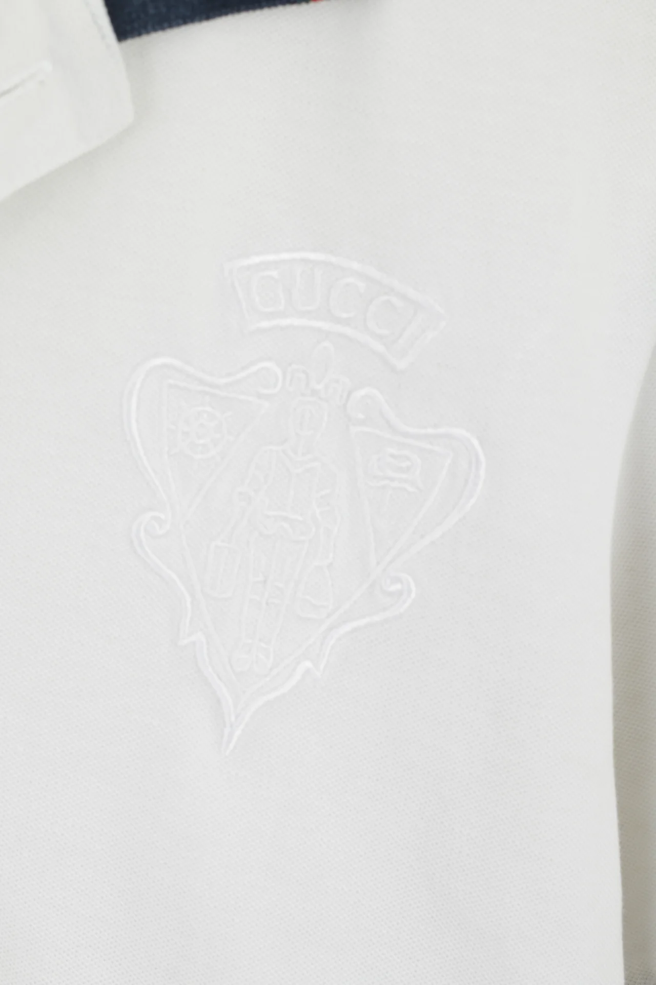 Gucci Men S Polo Shirt White Classic Detailed Buttons Stretch Fit Top - Image 4