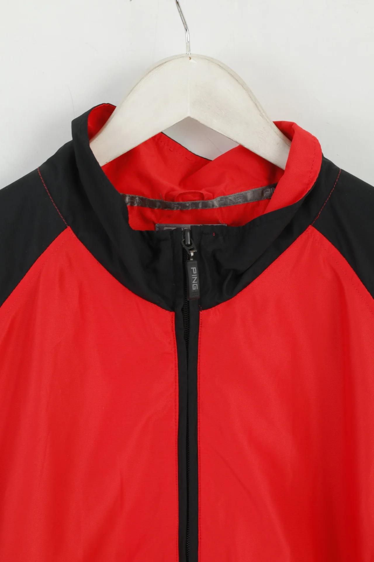 PING Collection Men L Golf Jacket Short Sleeve Red Full Zipper Bomber Top Activewear - Image 3