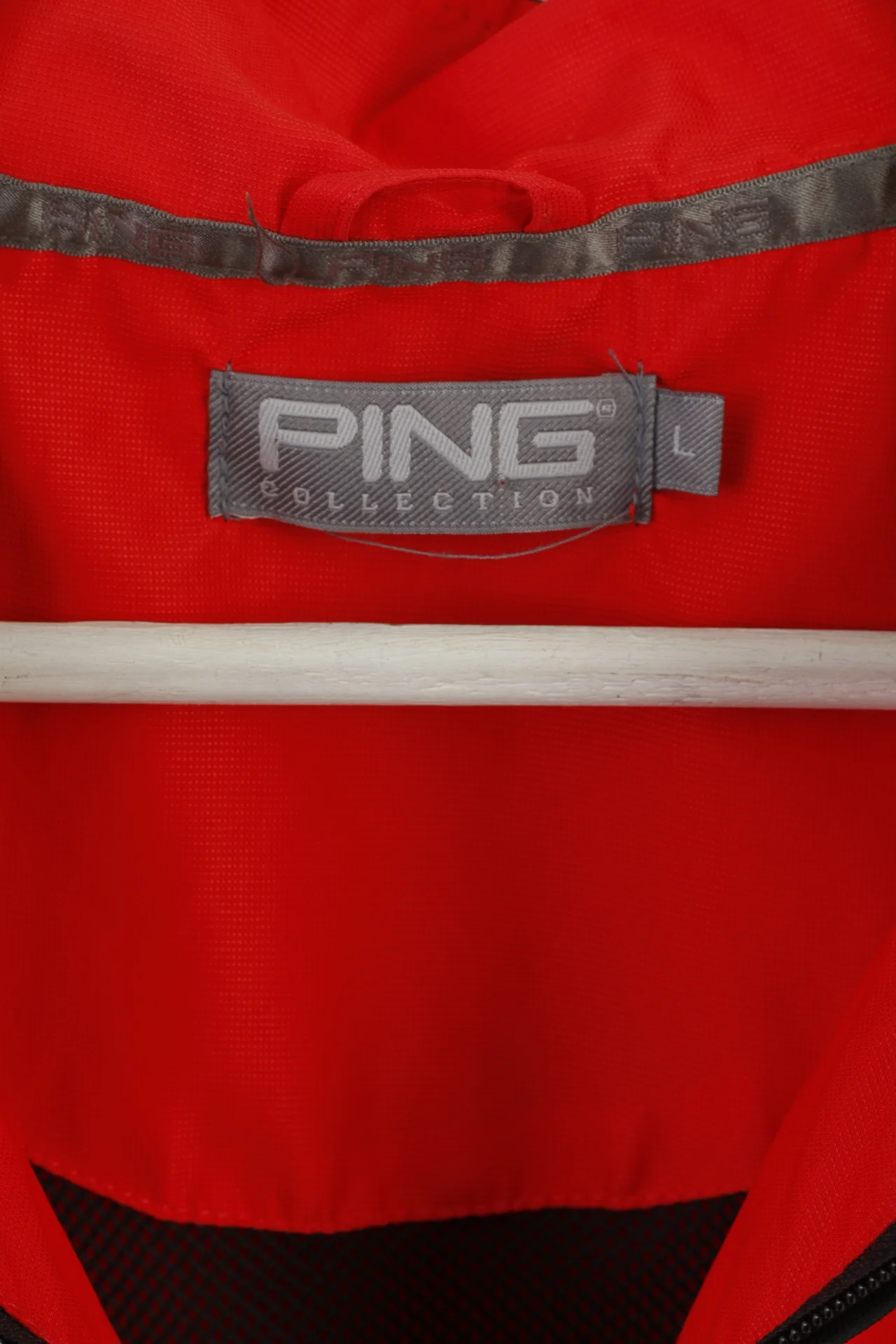 PING Collection Men L Golf Jacket Short Sleeve Red Full Zipper Bomber Top Activewear - Image 5