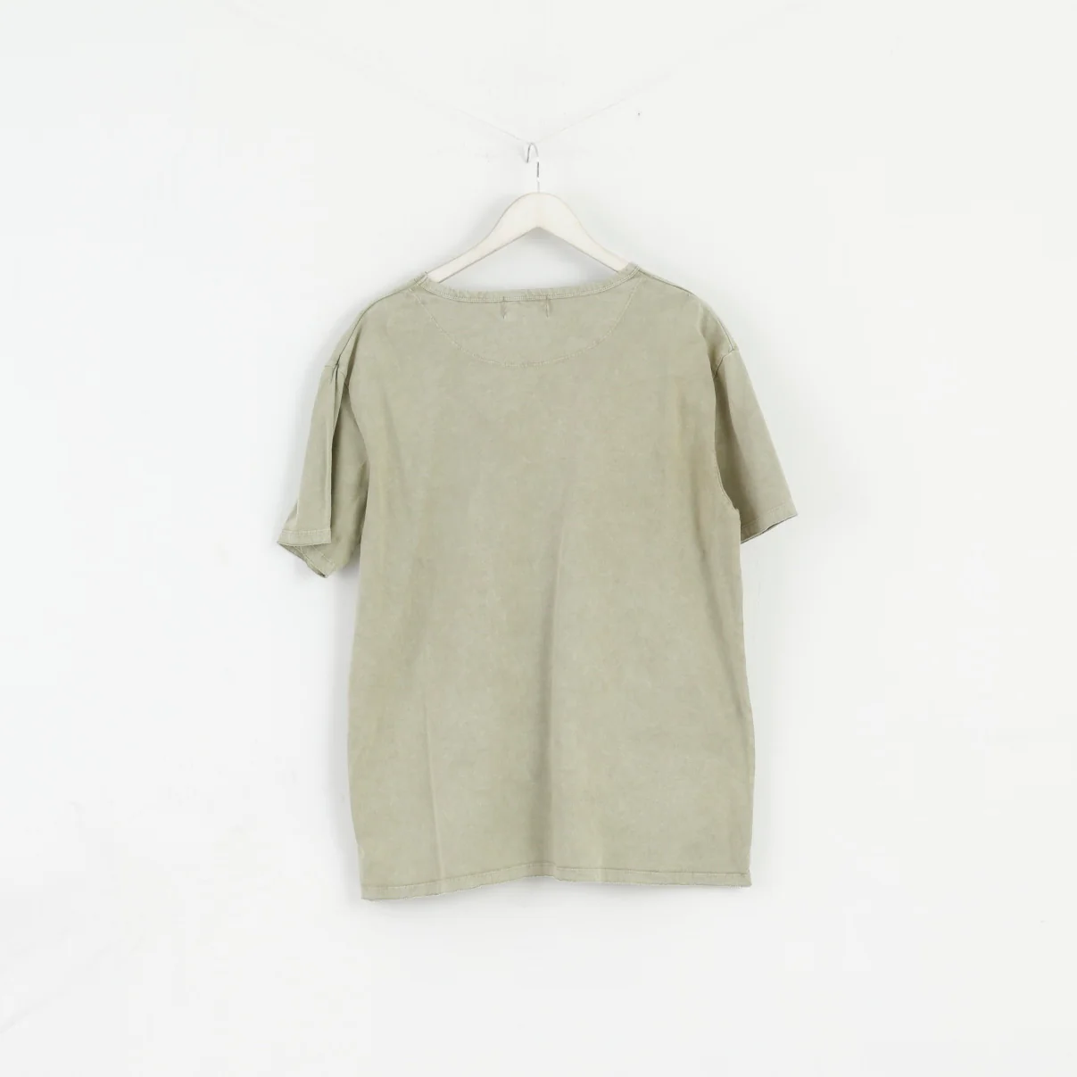Joe Browns Men XL Shirt Green Cotton Faded Crew Neck Classic Retro Top - Image 5