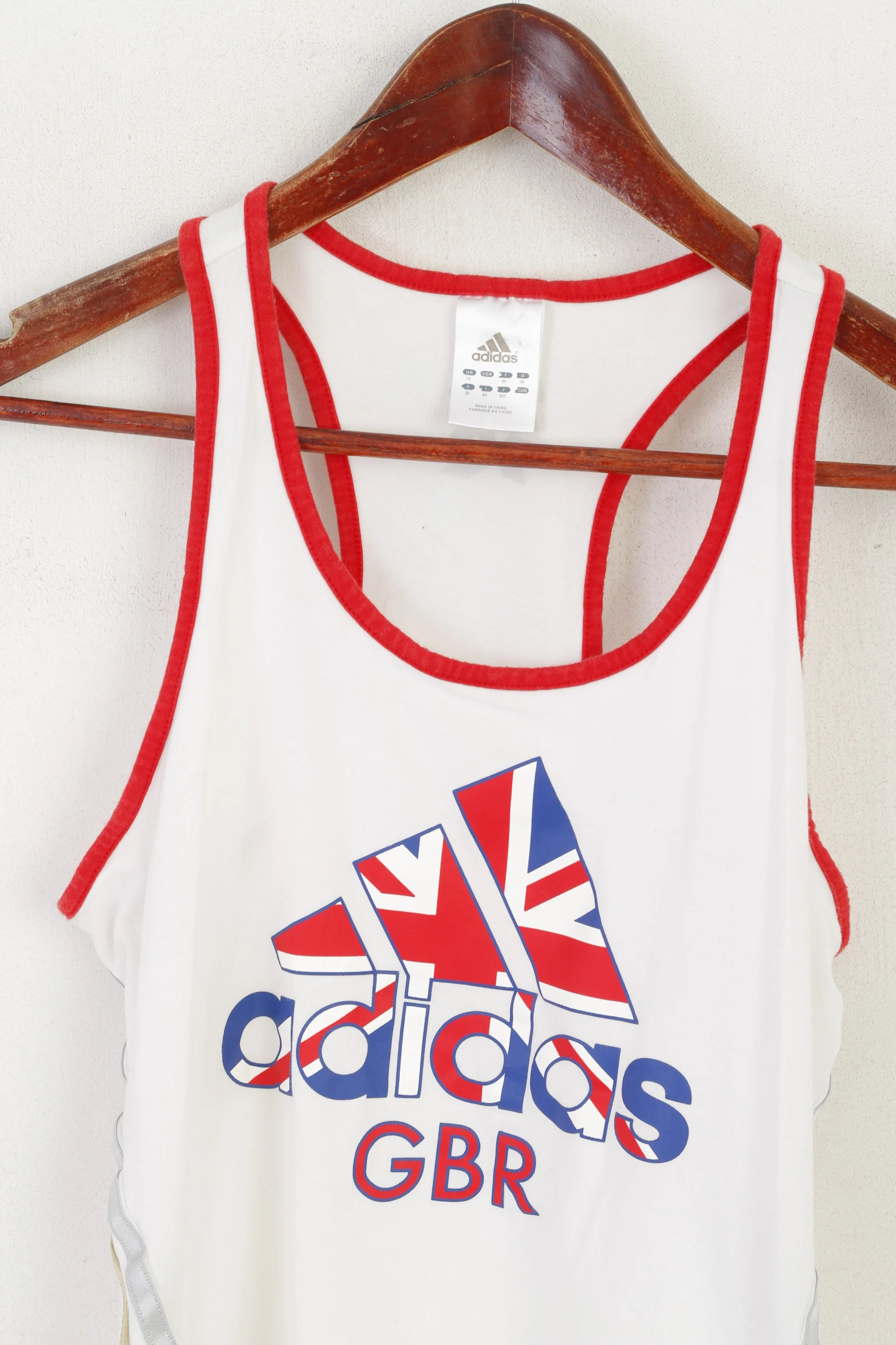 Adidas Women 12 38 S Shirt White Cotton London 2012 GBR Sport Tank Top - Image 2