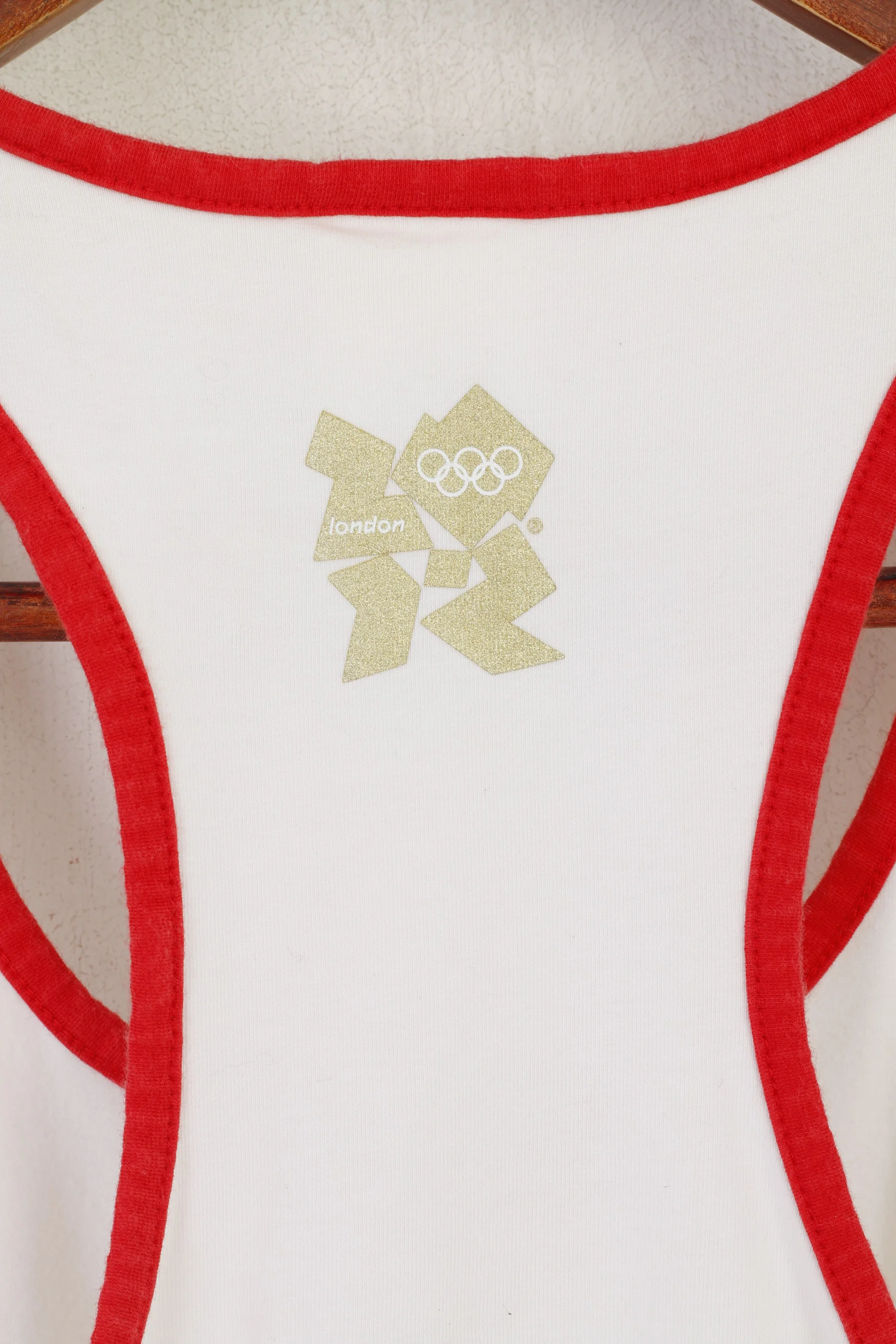 Adidas Women 12 38 S Shirt White Cotton London 2012 GBR Sport Tank Top - Image 5