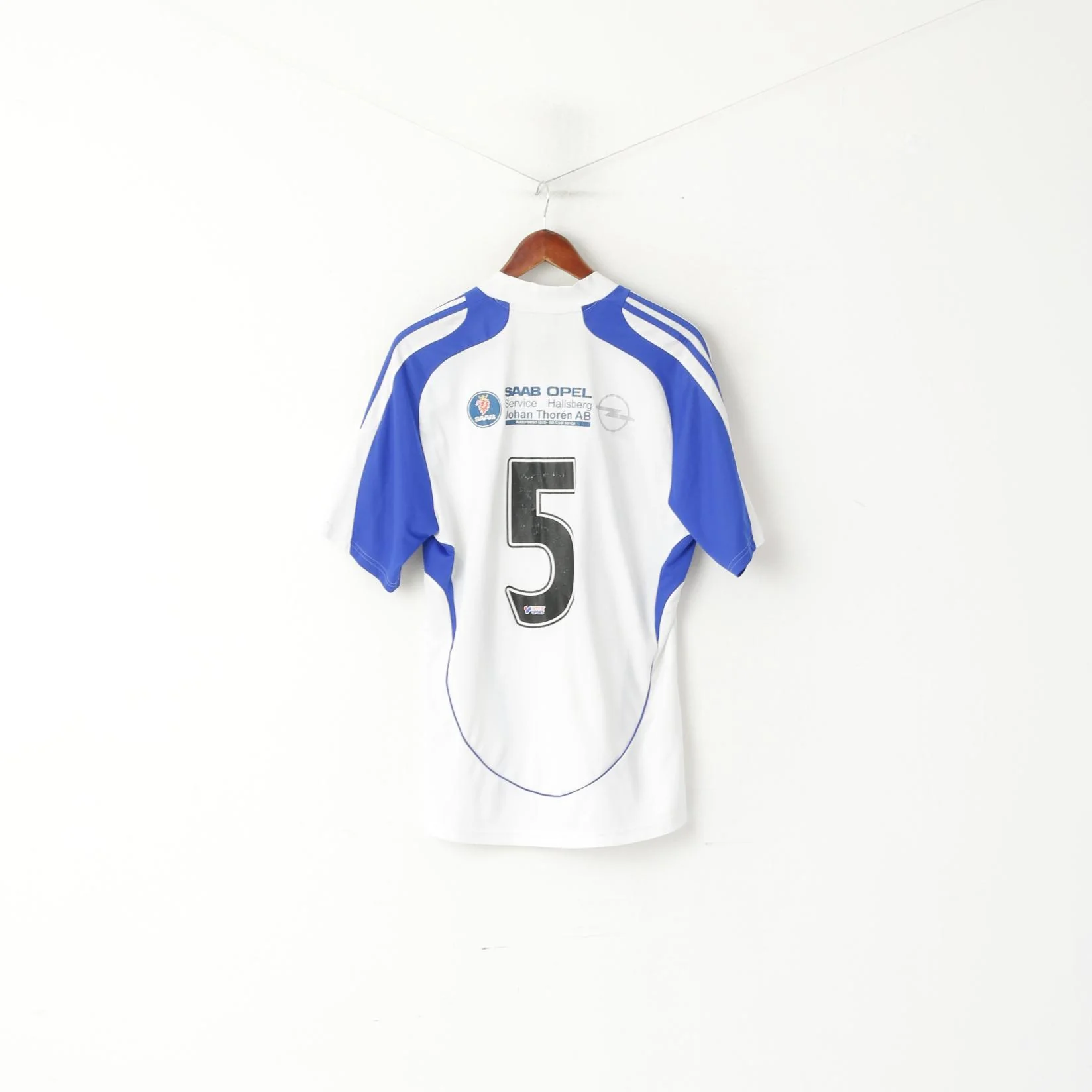 Adidas IFK Hallsberg Men L Shirt White Vintage Football Sportswear Jersey Top - Image 5