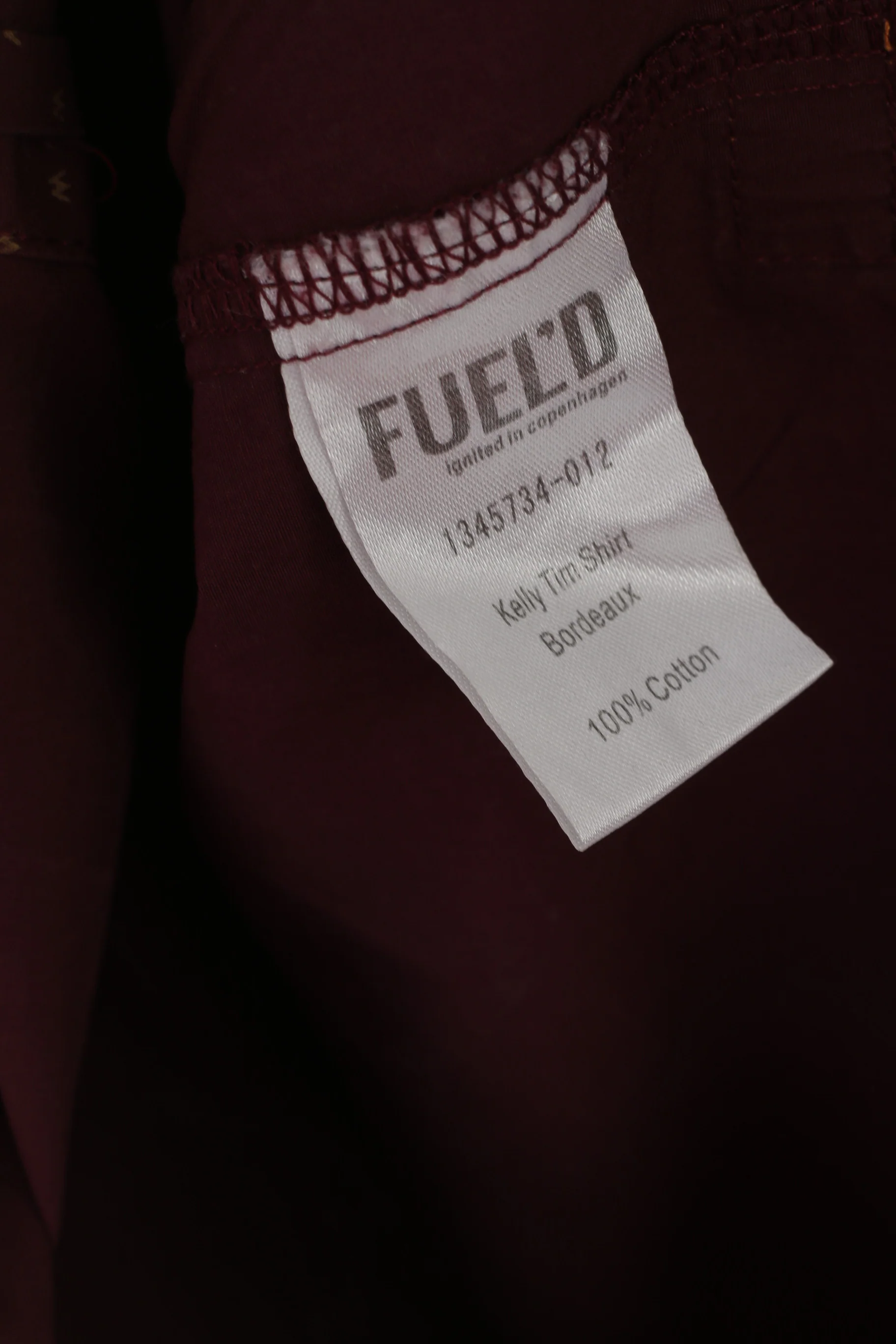 Fuel'D Men M Casual Shirt Burgundy Cotton Camouflage Pocket Printed Long Sleeve Top - Image 5