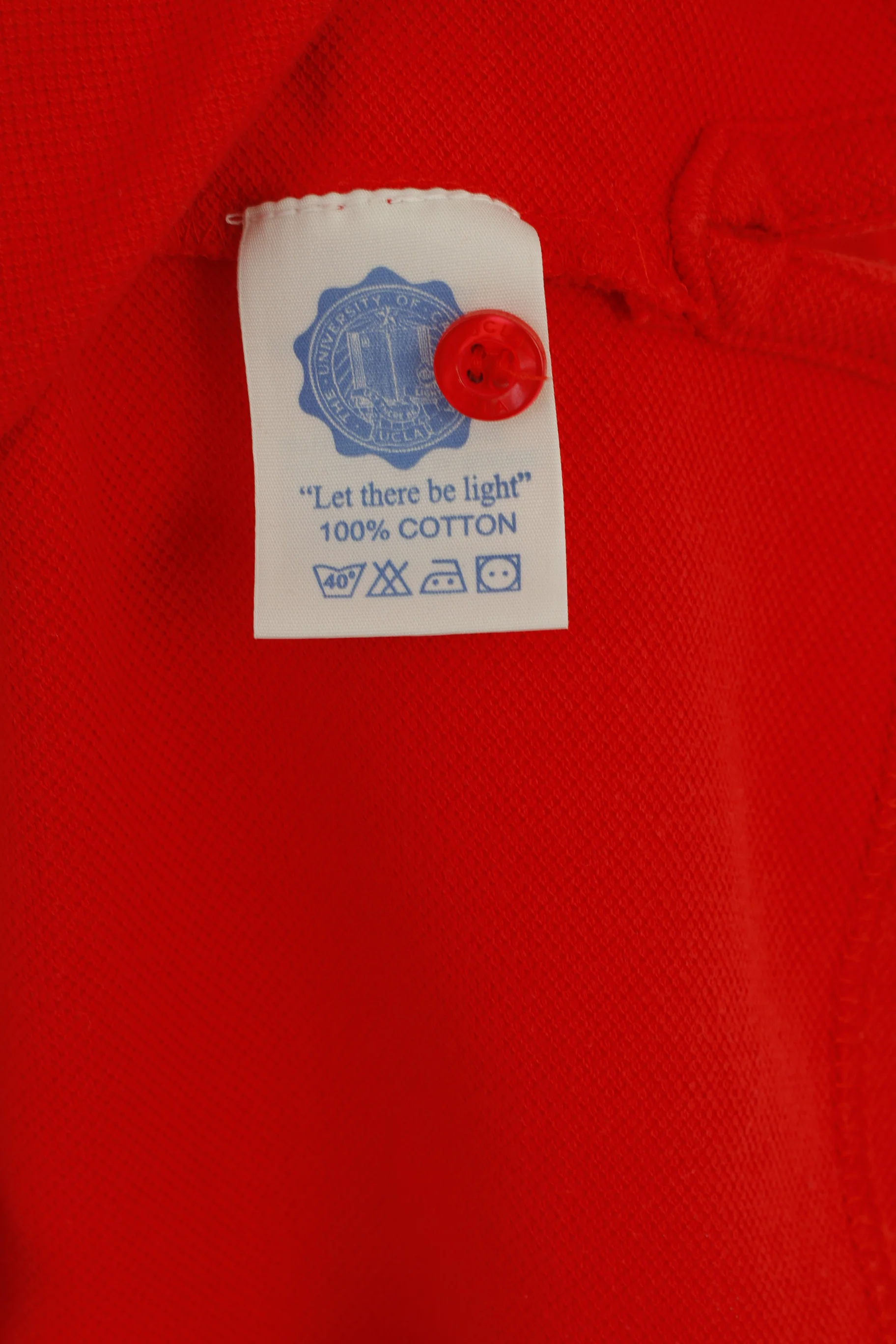 Ucla Men XL Polo Shirt Red Cotton Varsity Detailed Buttons Los Angeles Collegiate Top - Image 4