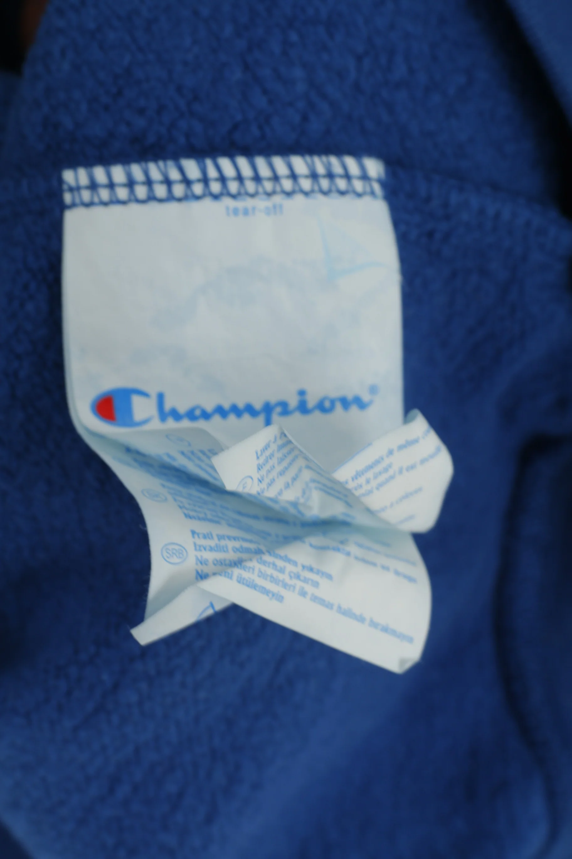 Champion Men M (S) Sweatshirt Blue Hoodie Graphic Cotton Kangaroo Pocket - Image 5