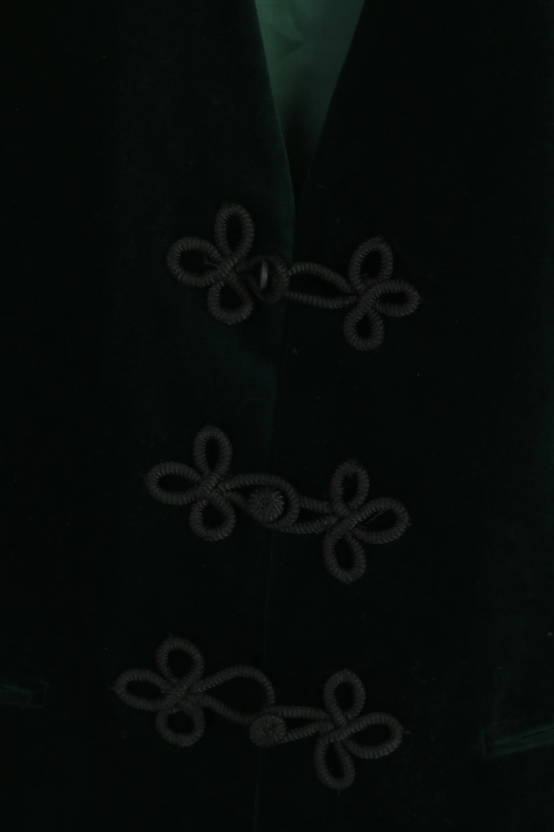 The Scotch House Women M Vest Bottle Green Cotton Three Buttons Retro Top - Image 3