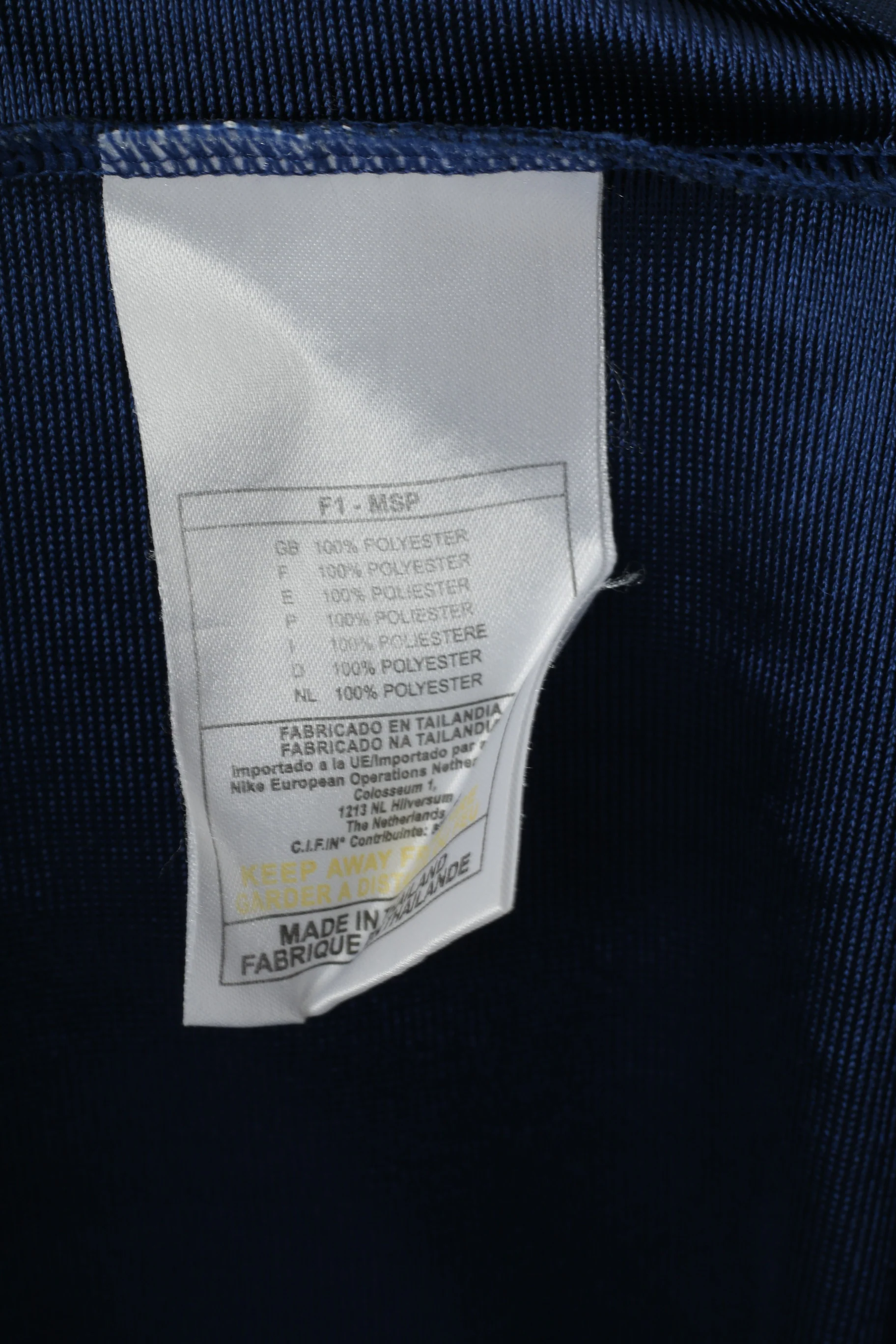 Nike Team Men XL 188 Long Sleeved Shirt Navy SHiny Vintage Football Sport Top - Image 5