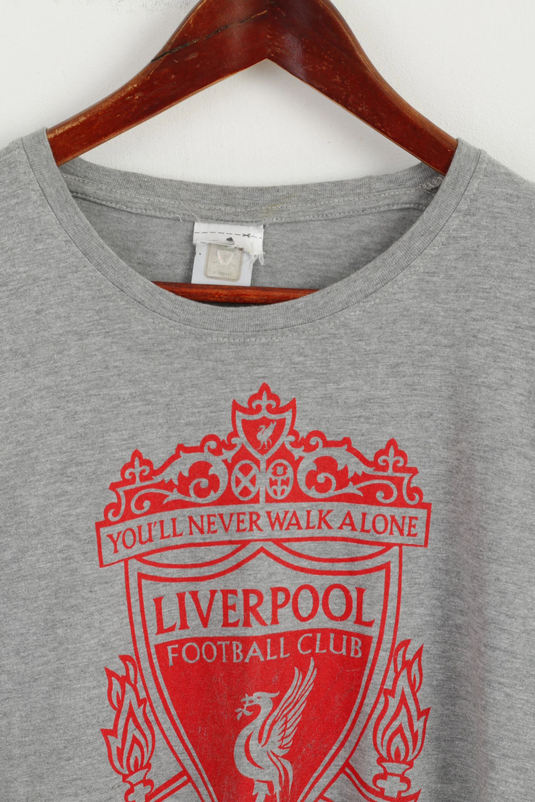 Adidas Men M T- Shirt Grey Graphic Liverpool Football Cotton Short Sleeve Top - Image 2