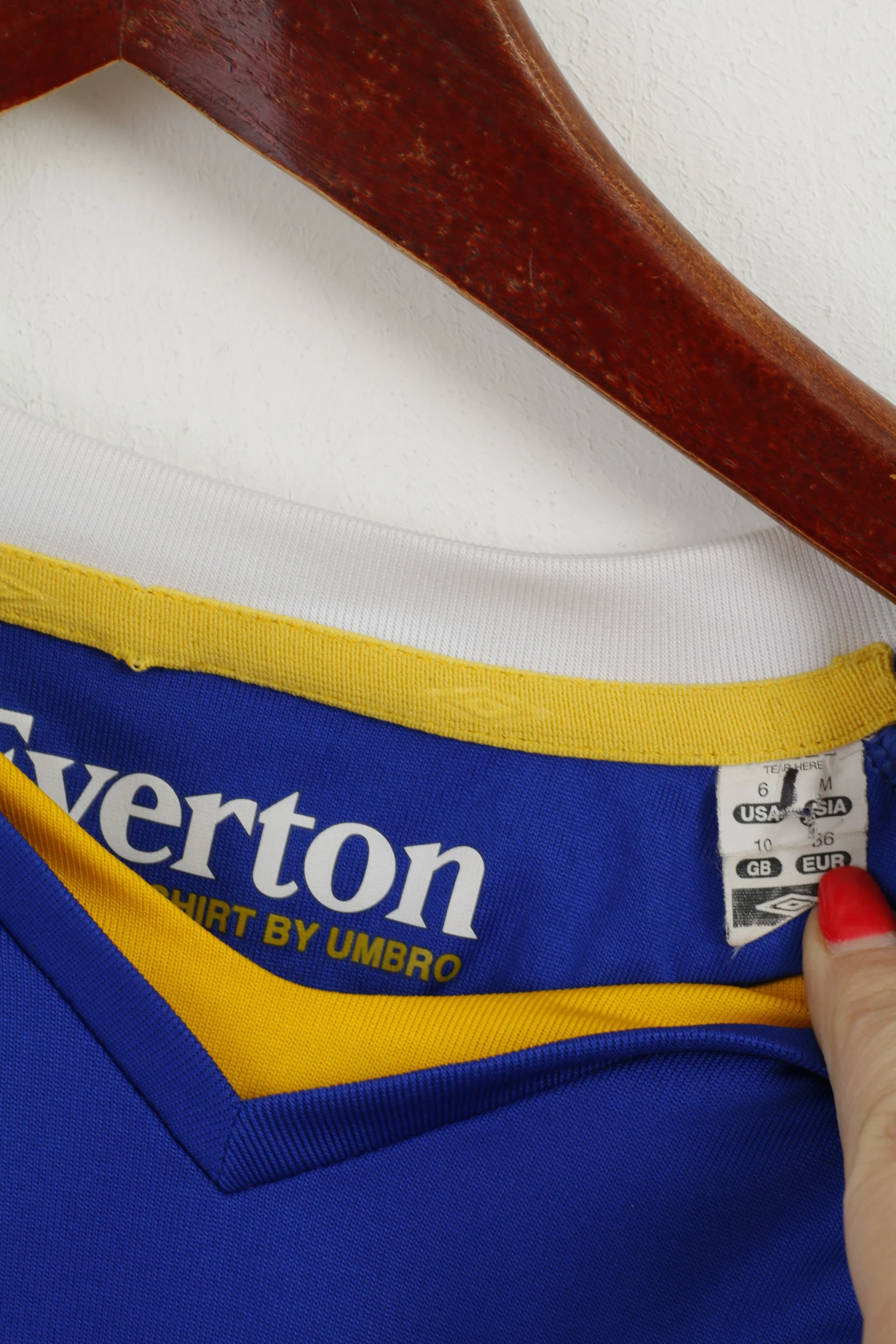 Umbro Everton  Womens 10 36 S Shirt Blue Football Club Jersey Top - Image 3
