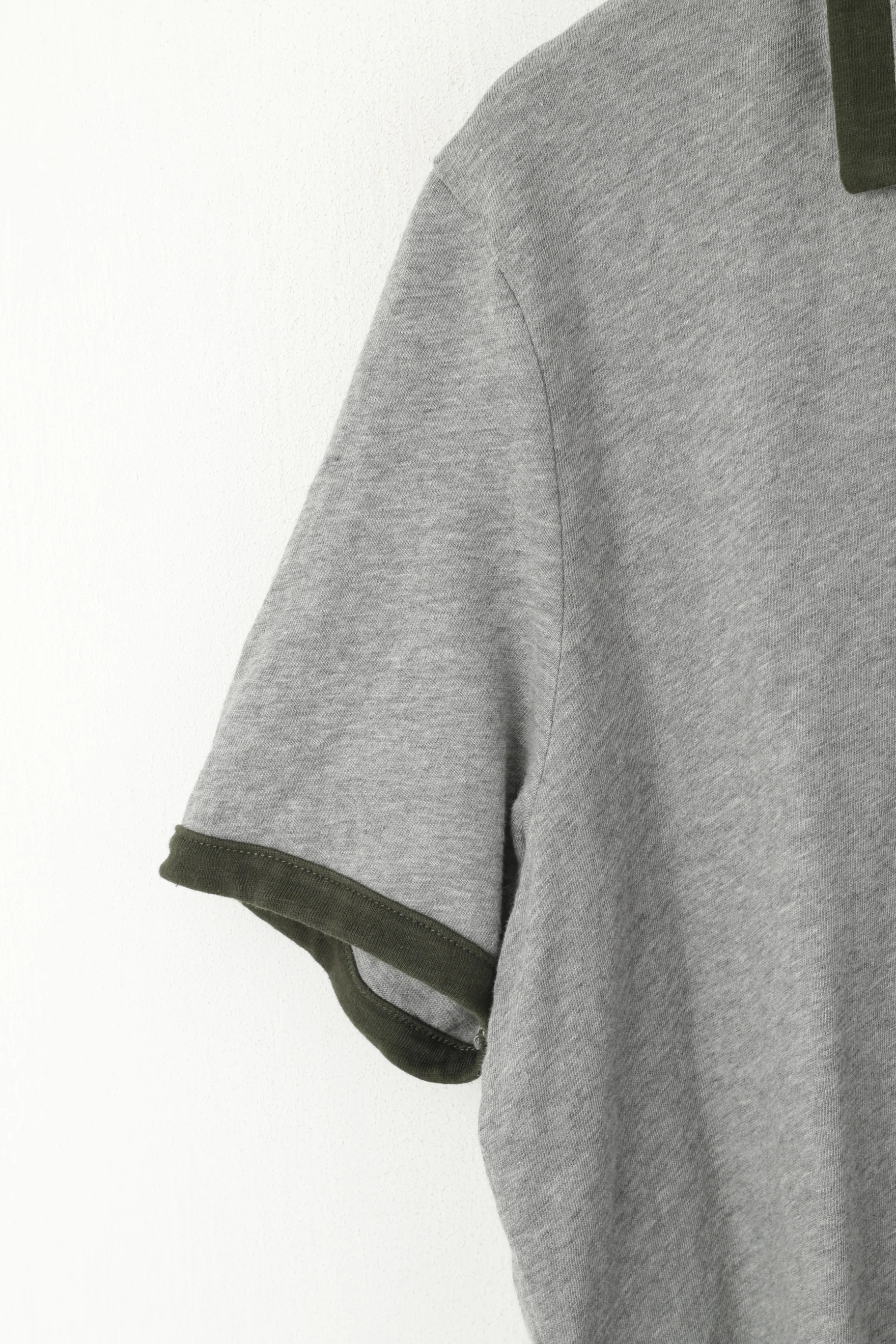 Original Penguin Men L Polo Shirt Grey Classic Fit Grey Sport Cotton Short Sleeve Top - Image 3