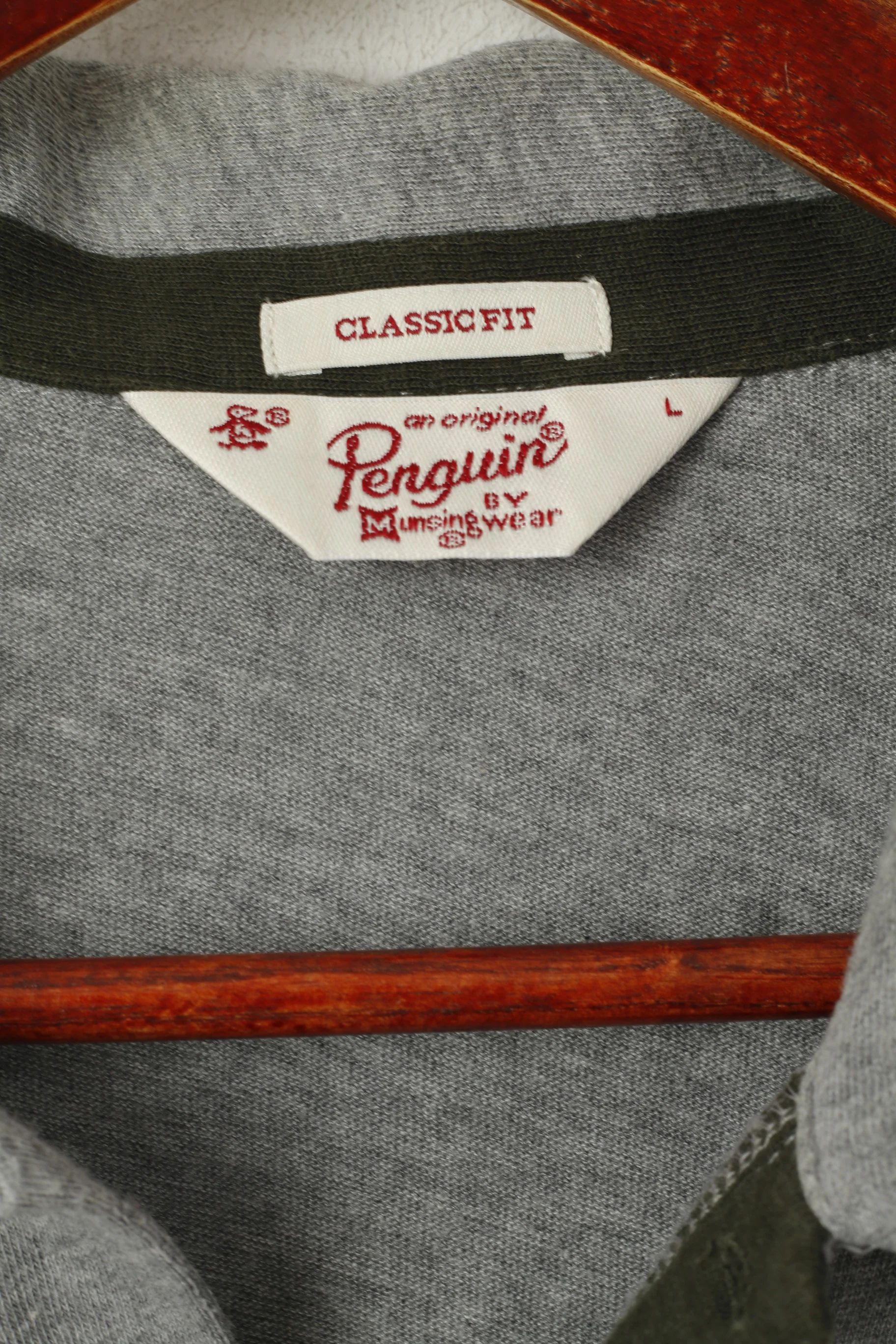 Original Penguin Men L Polo Shirt Grey Classic Fit Grey Sport Cotton Short Sleeve Top - Image 4