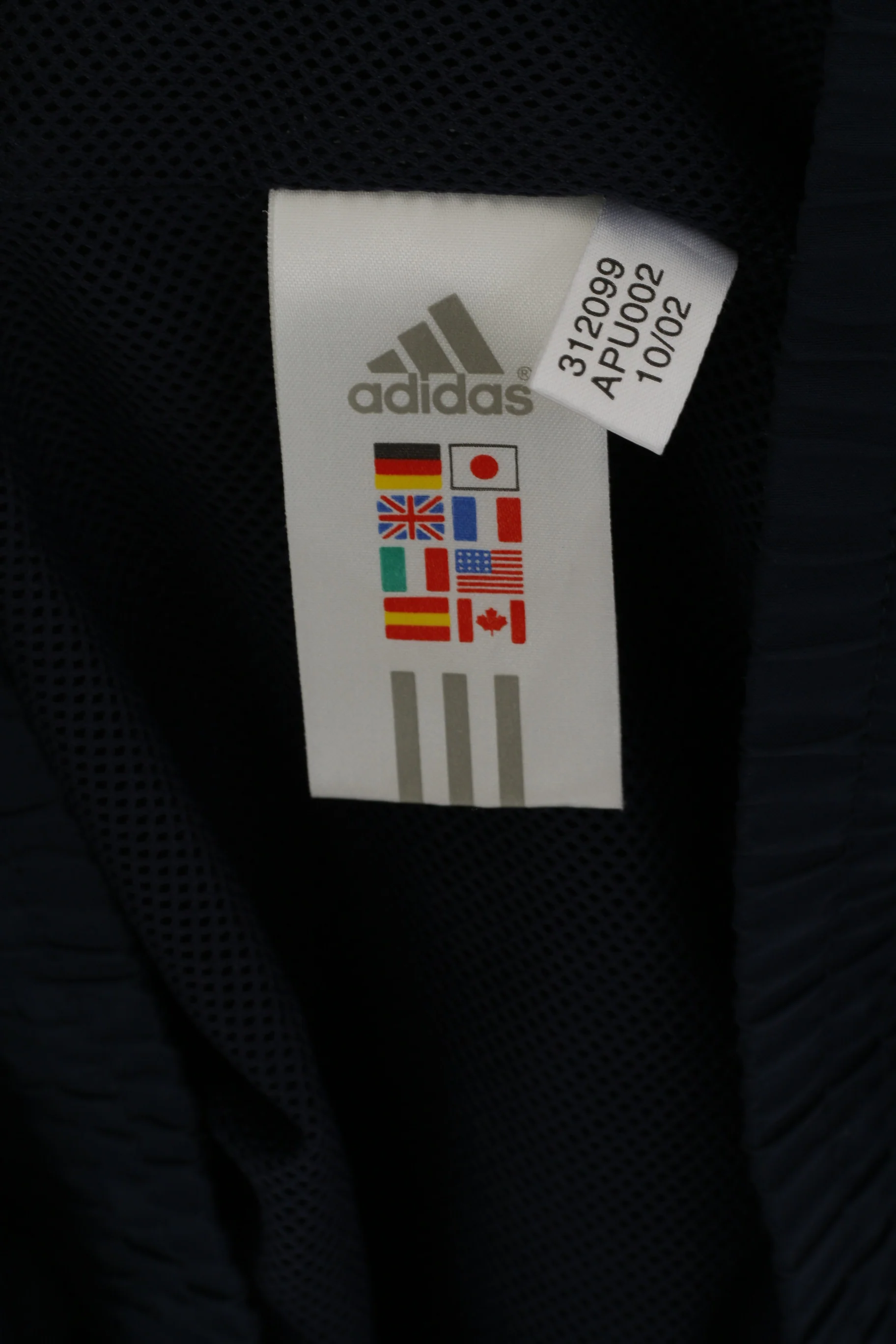 Adidas Men L 186 Jacket Navy Vintage Activewear Full Zip Bomber Sport Top - Image 6