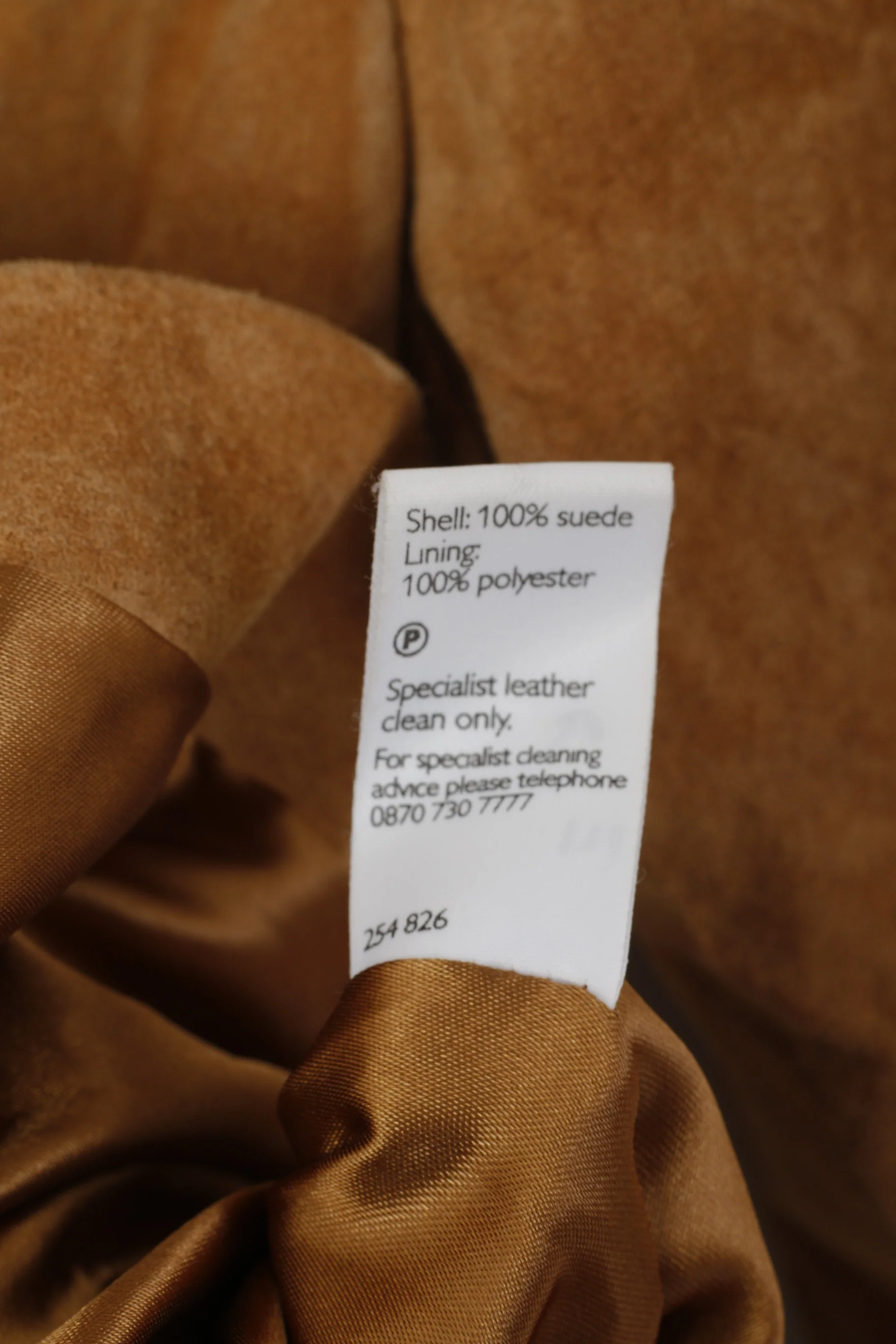 John Lewis Women 16 L Jacket Vintage Camel Suede Single Breasted Leather Coat - Image 5