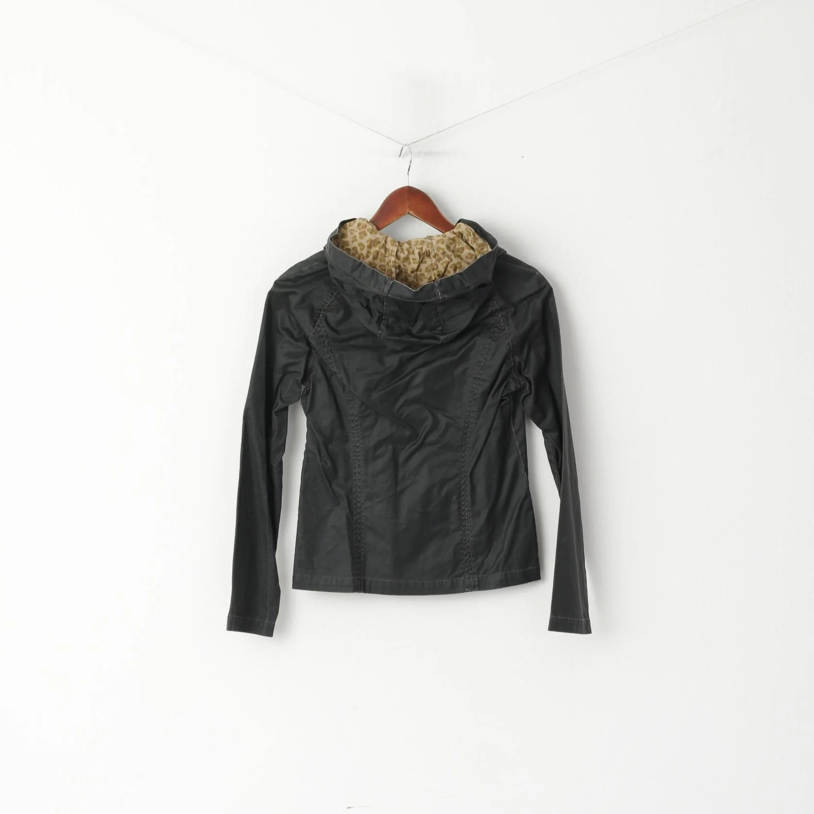 Vans Women S Jacket Black Cotton Was Shiny Zip Up Lightweight Hooded Top - Image 6