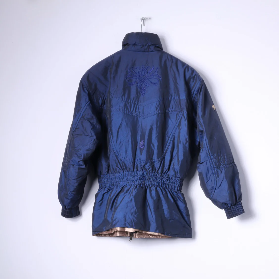 Descente Womens 10 40 M Ski Jacket Retro Navy Shiny Nylon Winter Snowboarding - Image 10