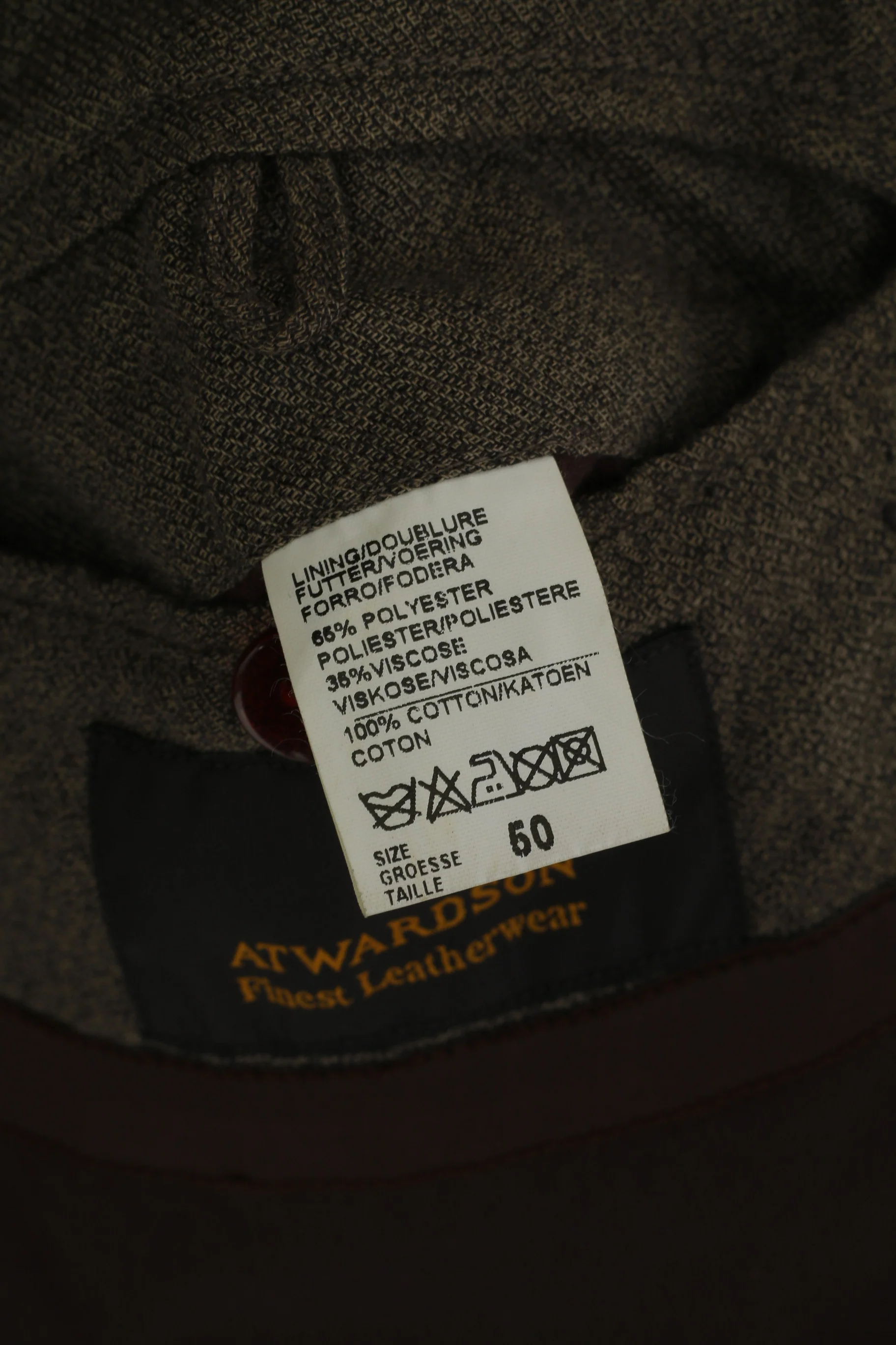 Atwardson Finest Men 50 XXL Jacket Dark Brown Leather Vintage Single Breasted Top - Image 6